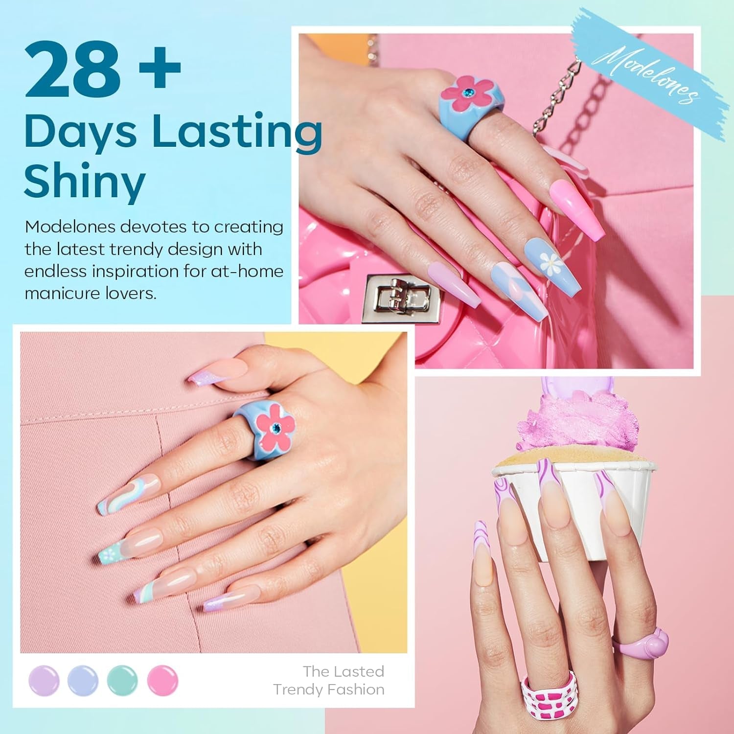 Gel Nail Polish Set, 6 Colors Easter Pastel Gel Polish Set with Nail Art Liner Brush, Soft Pink White Light Purple Blue Green Nude Spring Painting Nail Gel Polish Kit Mani DIY Salon Gifts