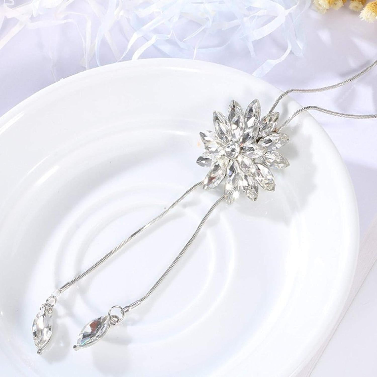 Clearance Deals Fahion Women Charm Bridal Engagement Crystal Rhinestone Snowflake Pendant Necklace Jewelry Gift by (C)