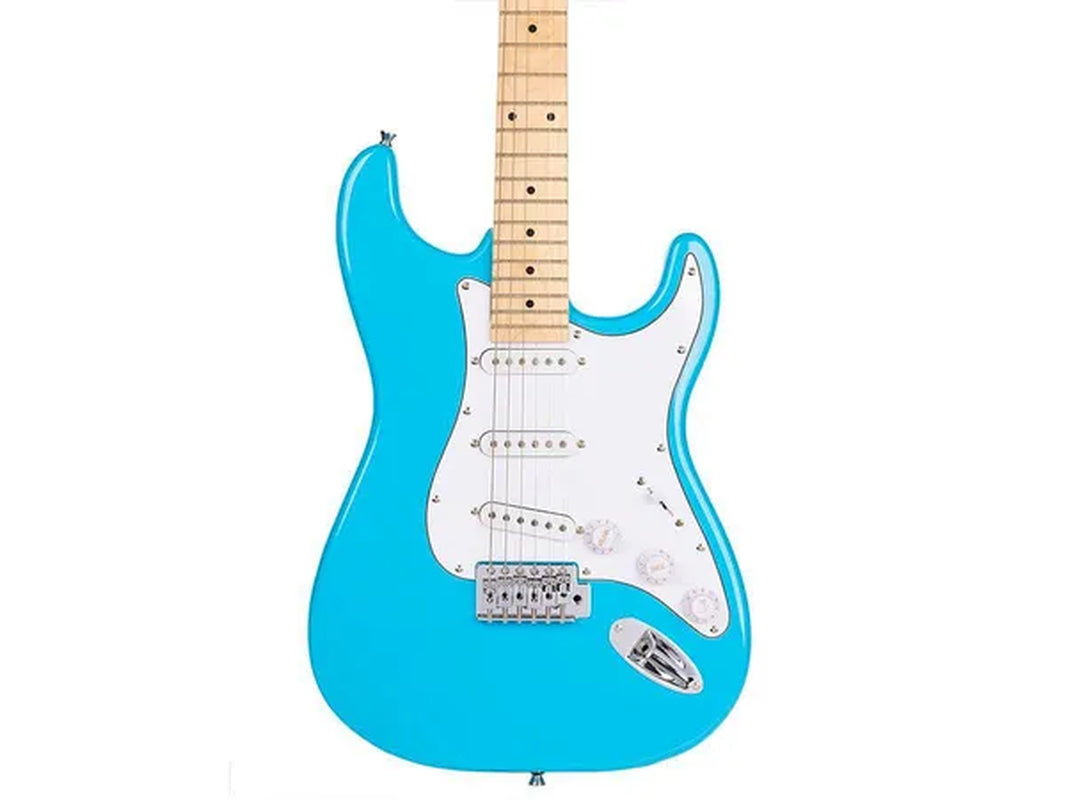 Monoprice Indio Cali Classic Electric Guitar - Blue, With Gig Bag