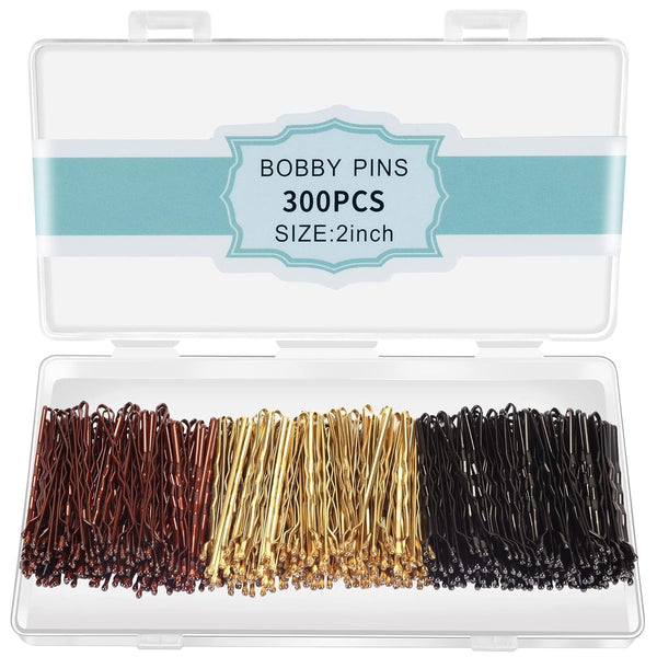 300 Pcs Bobby Pins Mixed Color, Hair Pins for Women Girls and Kids, (Mixed Color)