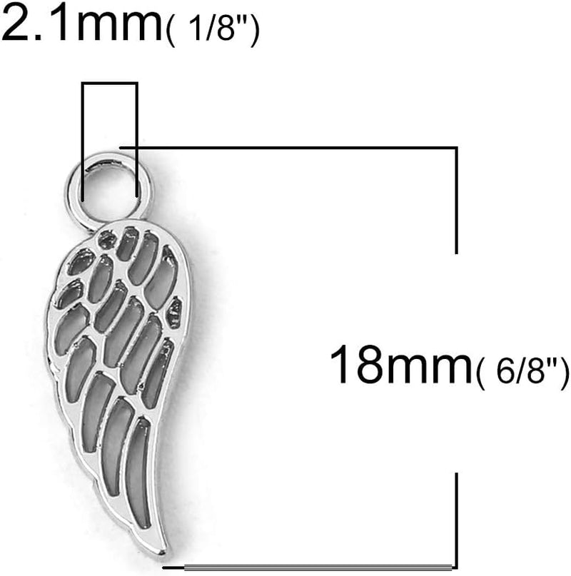 Angel Wings Pendant Charm - 40 Pack of 20 Silver / 20 Gold Toned DIY Jewelry Making Supplies; Small 7/8 Inch for Bracelet, Necklace, Earrings or Arts and Crafts