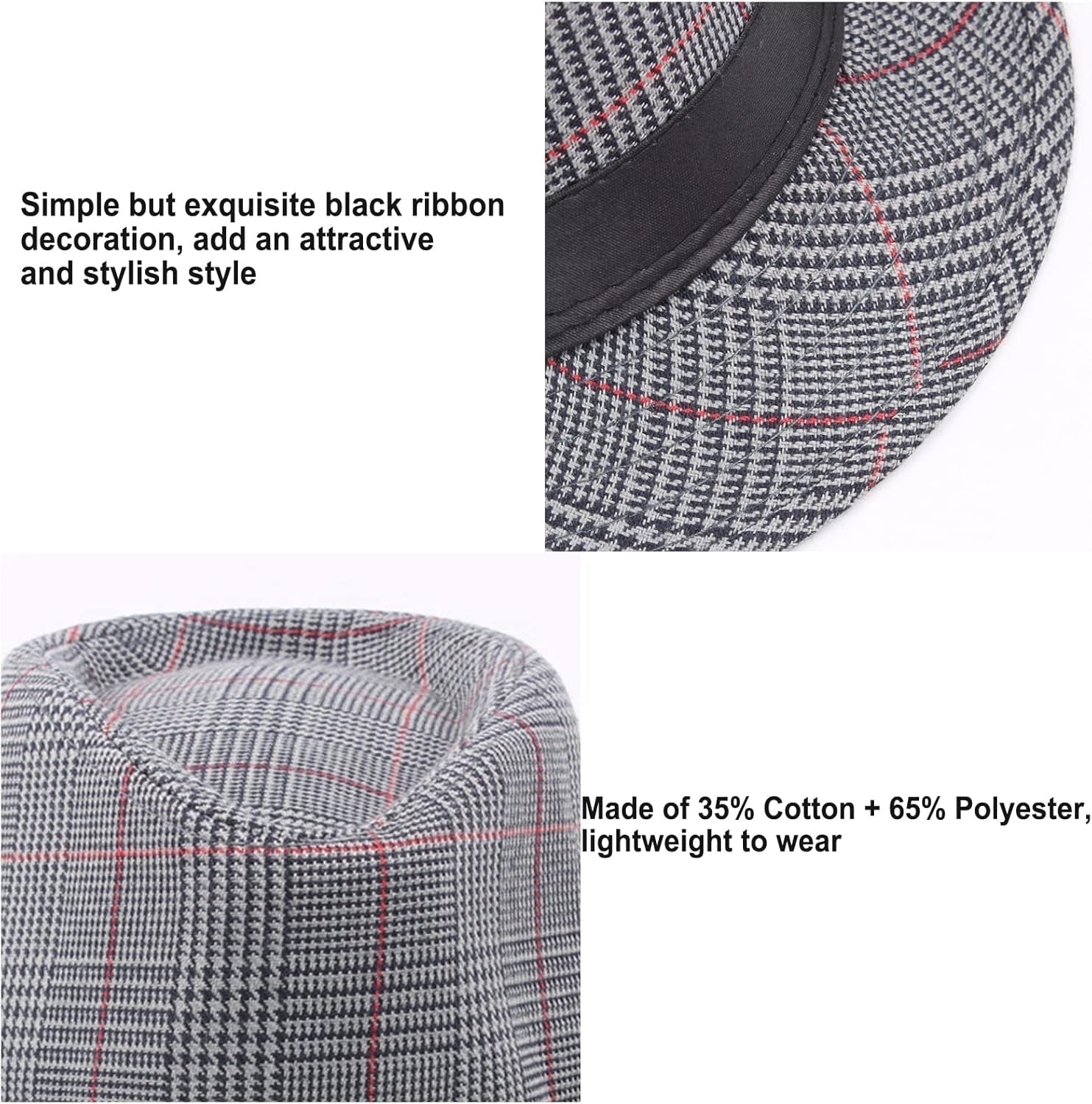 5 Pack Short Brim Fedora Classic Summer Beach Sun Hat Panama Cap for Men Women