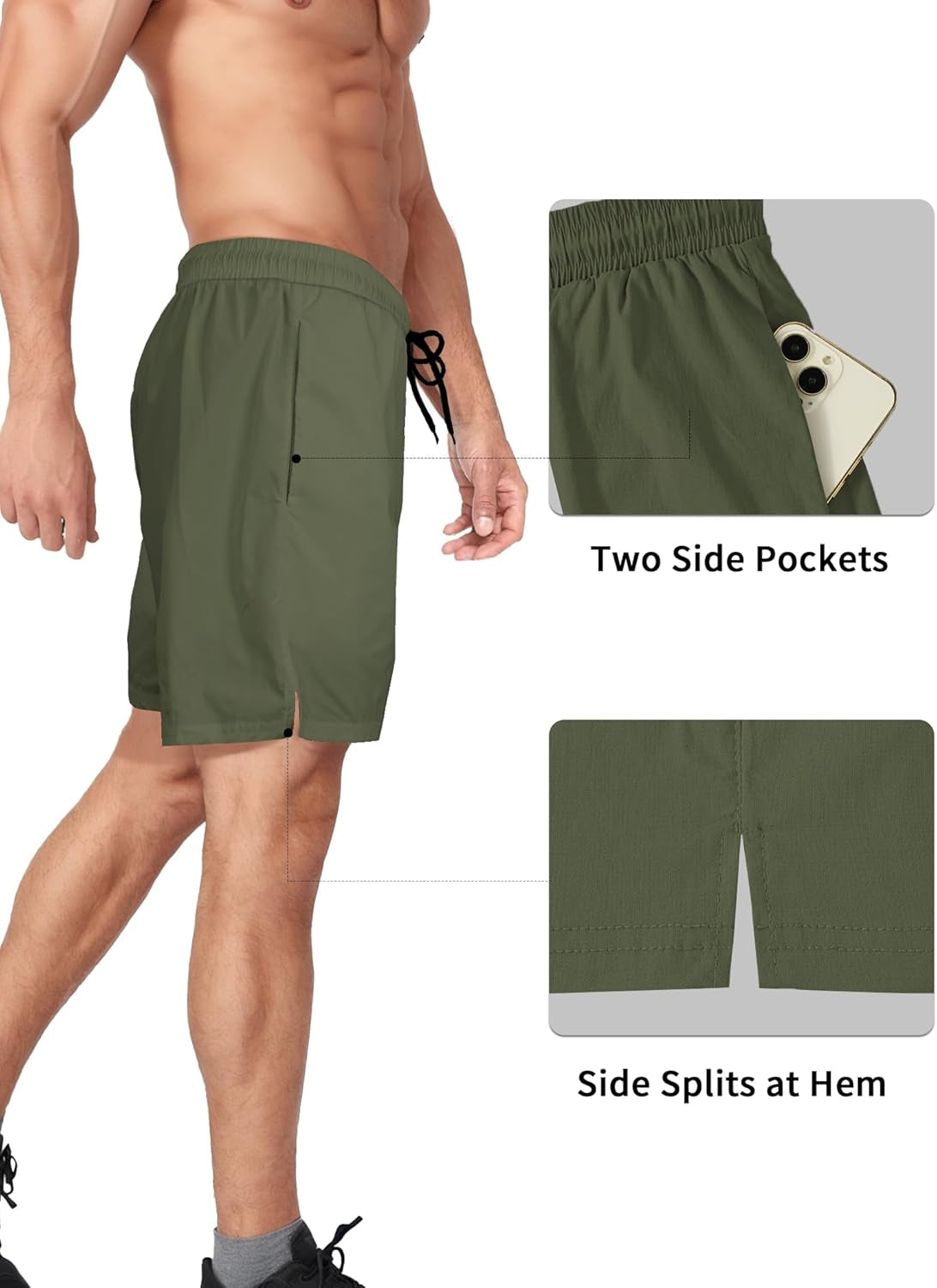 2 Pack Mens Athletic Shorts 5 Inch Inseam Workout Gym Running Shorts for Men Quick Dry Lightweight Summer Shorts