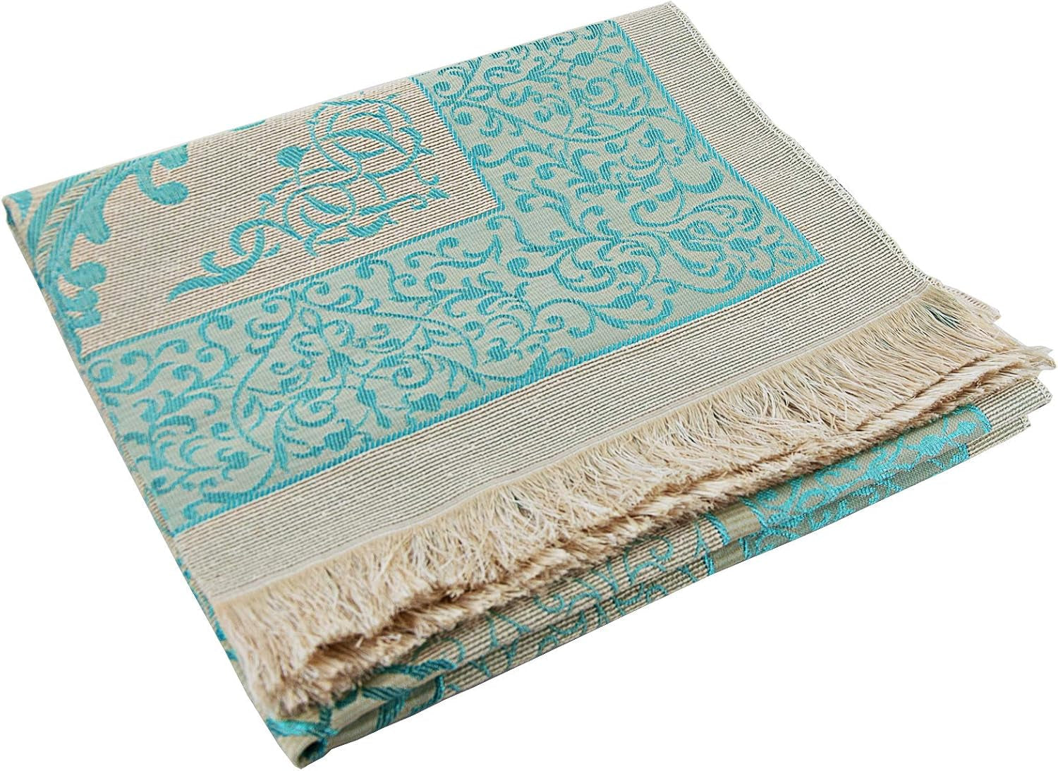 Prayer Carpet Mat, Taffeta Fabric, Blue