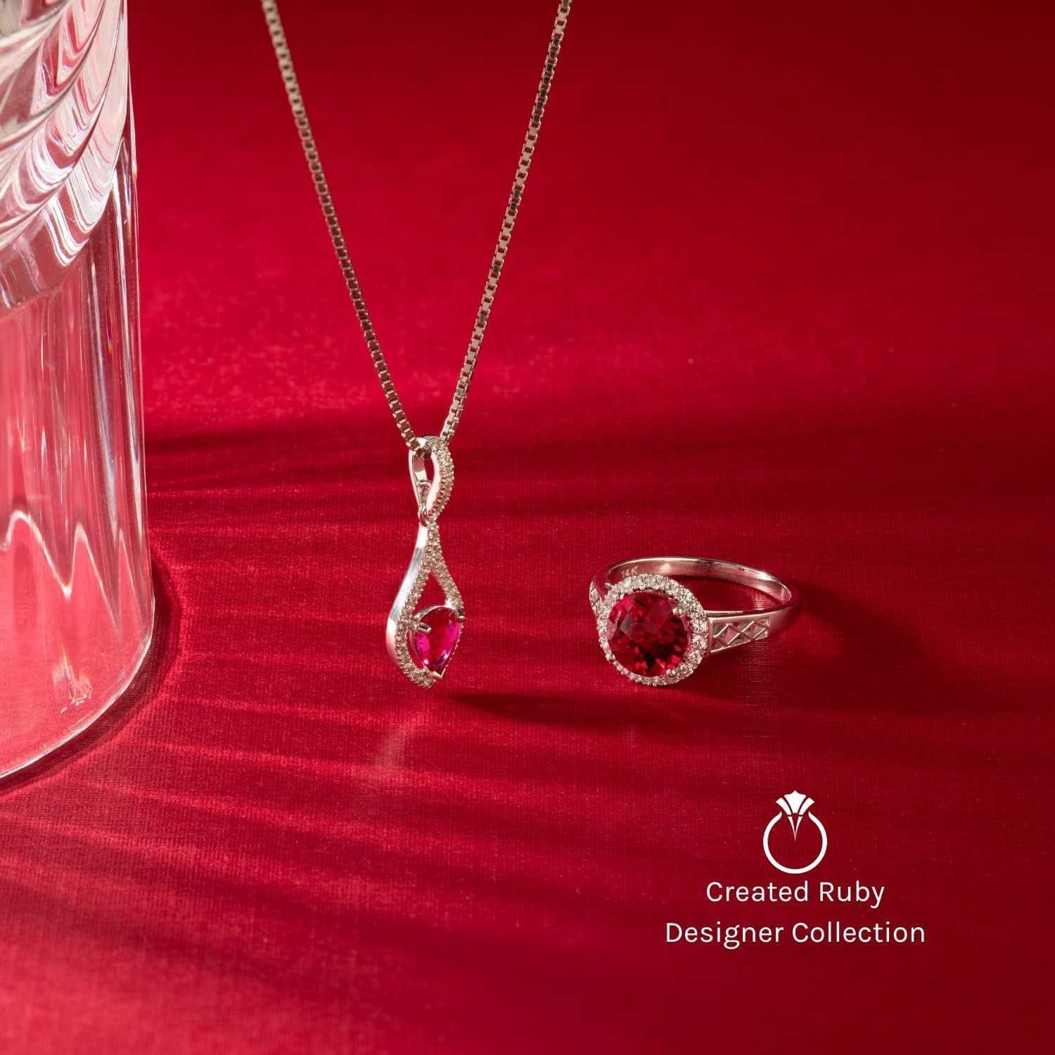 14K Yellow Gold Created Ruby Pendant for Women, Classic Solitaire, 2.50 Carats round Shape 8Mm, Valentine'S Gift for Her, Wife, Sister Valentines Gift for Women, Sparkling V-Day Gift