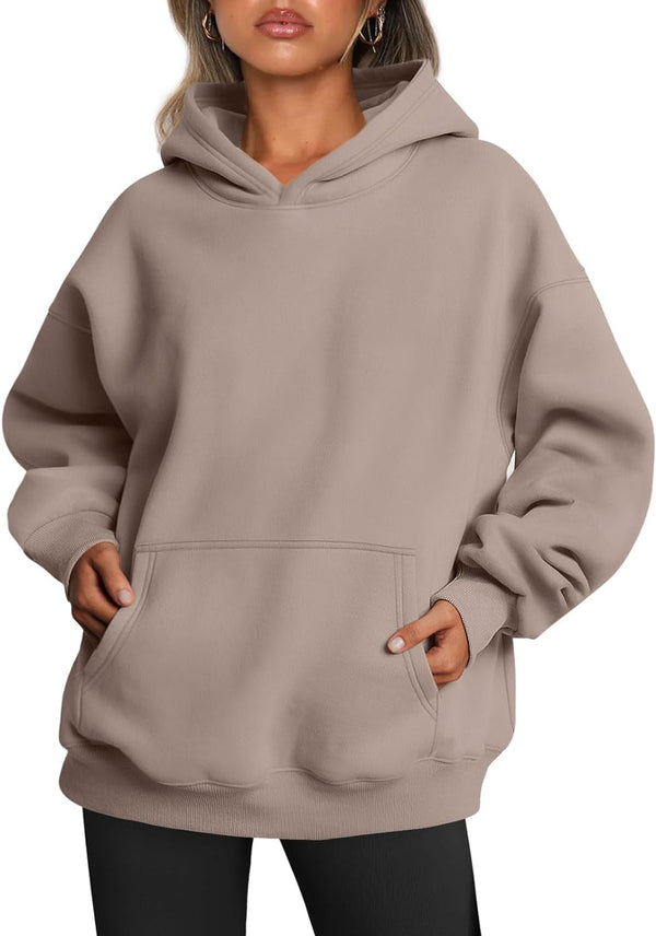 Womens Oversized Hoodies Fleece Sweatshirts Sweaters Spring Outfits 2025 Pullover Fall Winter Clothes