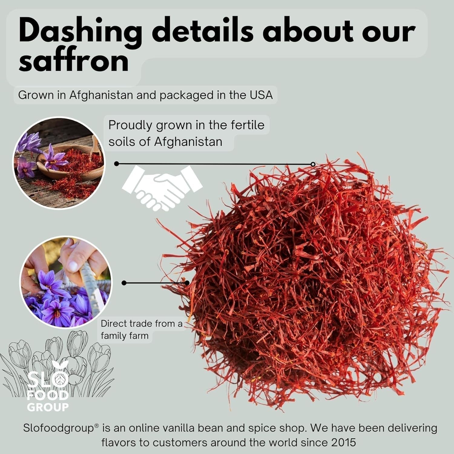 Persian Saffron Spice from Afghanistan by , Premium Quality Saffron Threads, All Red Saffron Filaments for Cooking, Tea, Baking and More, Grade 1 Quality 3 Grams