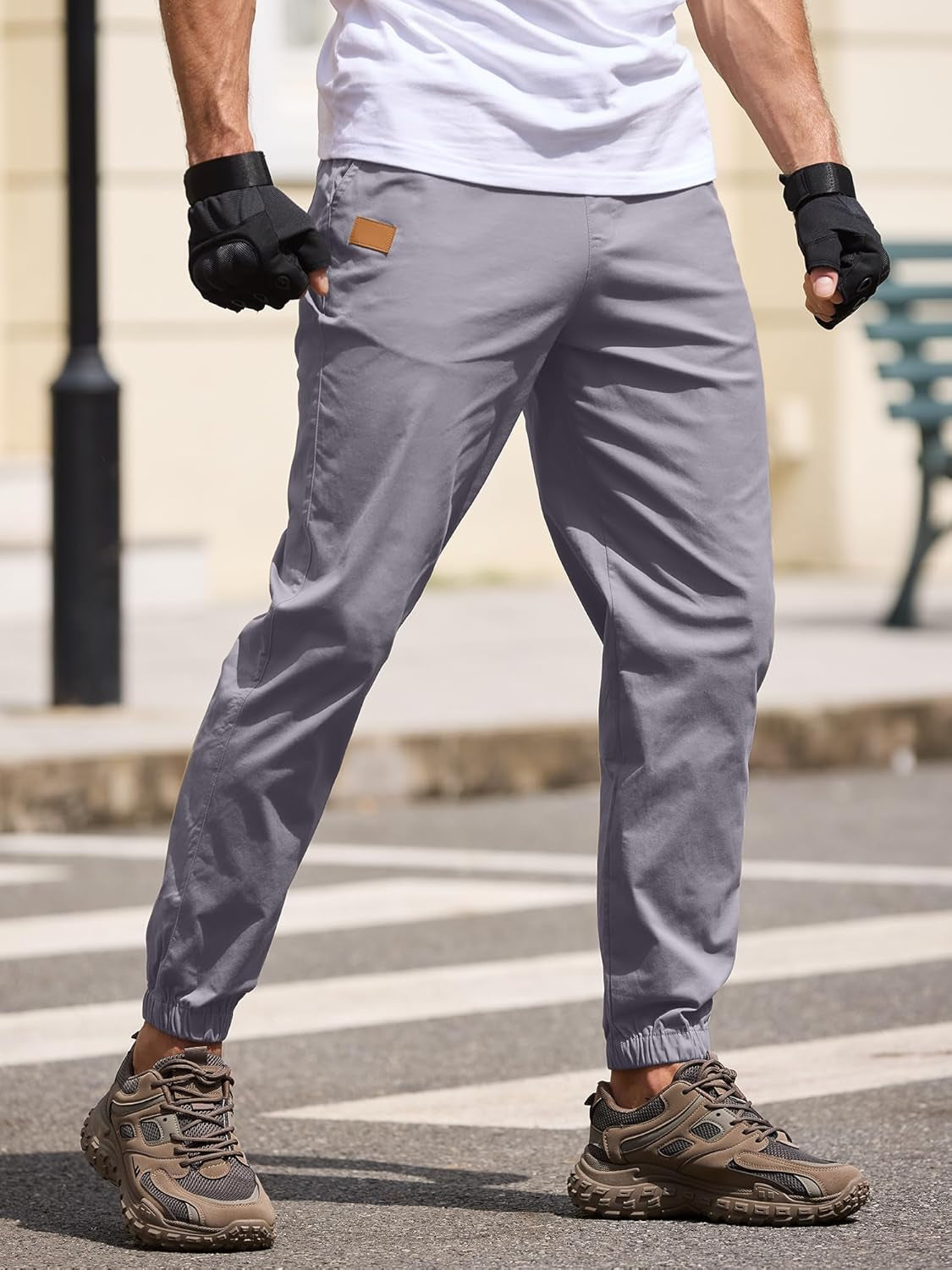 Joggers for Men Cotton Drawstring Chino Cargo Pants Hiking Outdoor Twill Track Jogger Sweatpants
