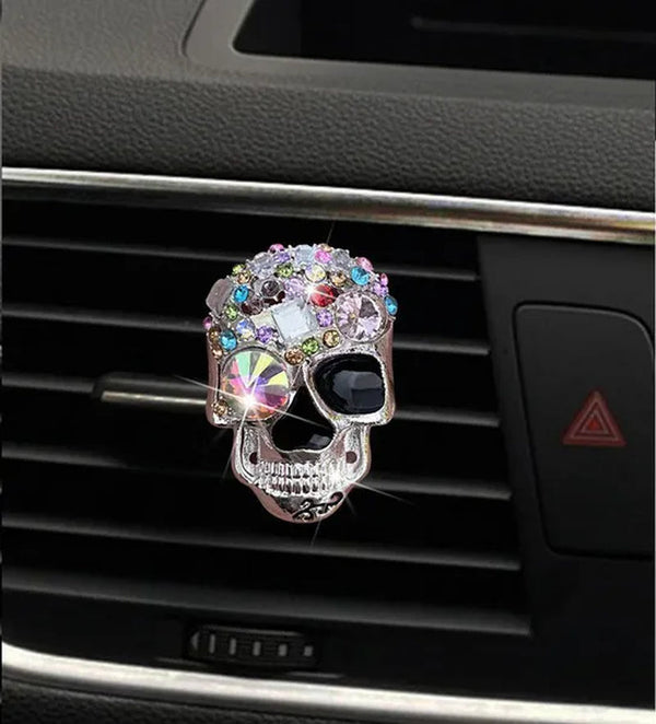 1 Pc Crystal Skull Car Air Fresheners Vent Clips Car Diffuser Vent Clip Rhinestone Car Decoration Cute Car Interior Decor Bling Car Accessories