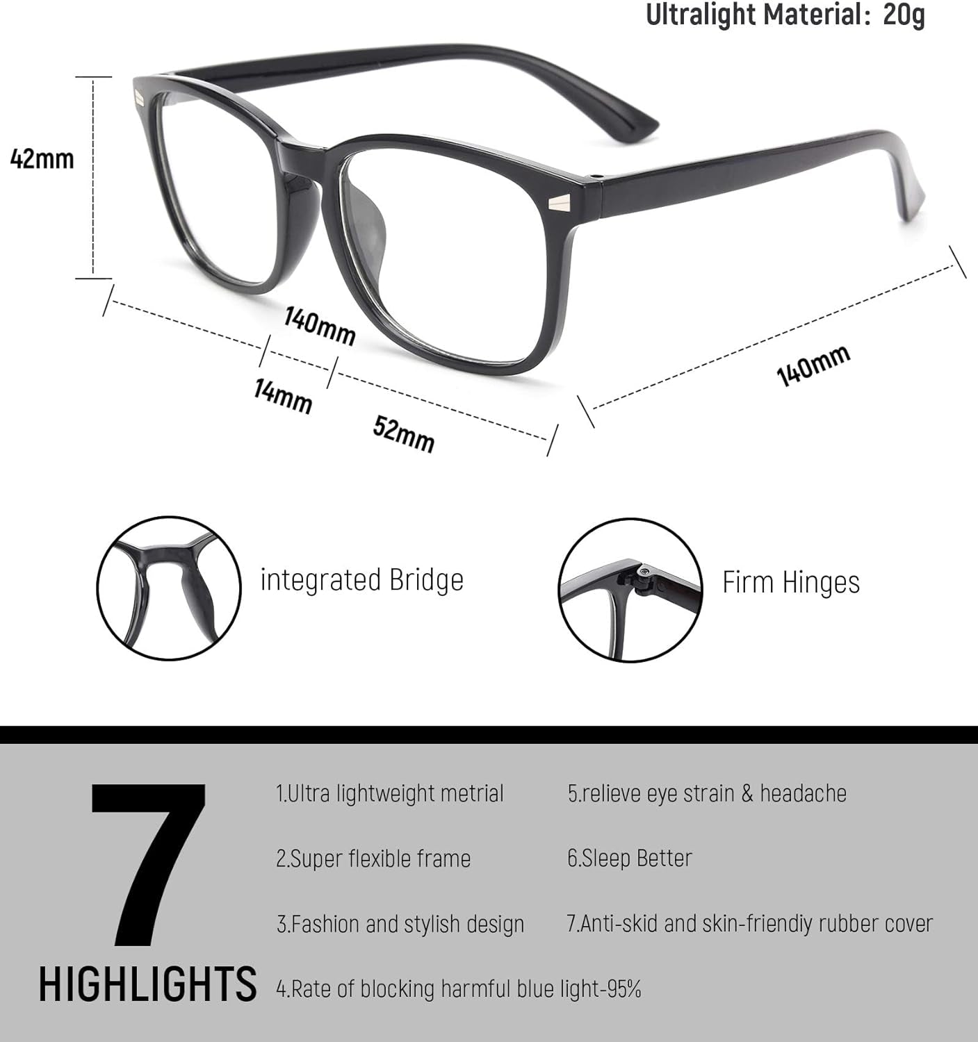 6 Pack Blue Light Blocking Glasses for Computer Gaming, Fashion Fake Anti Eye Strain Eyeglasses for Women Men (6 Pack Mix-01)