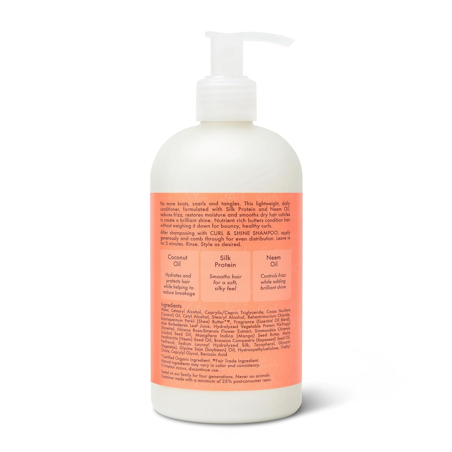 Curl & Shine Conditioner Coconut & Hibiscus, for Thick, Curly Hair to Moisturize & Soften, 13 Oz
