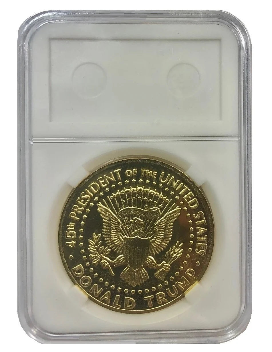 24K Gold-Plated Donald J. Trump 2019 President W/Display Case Masters Coins