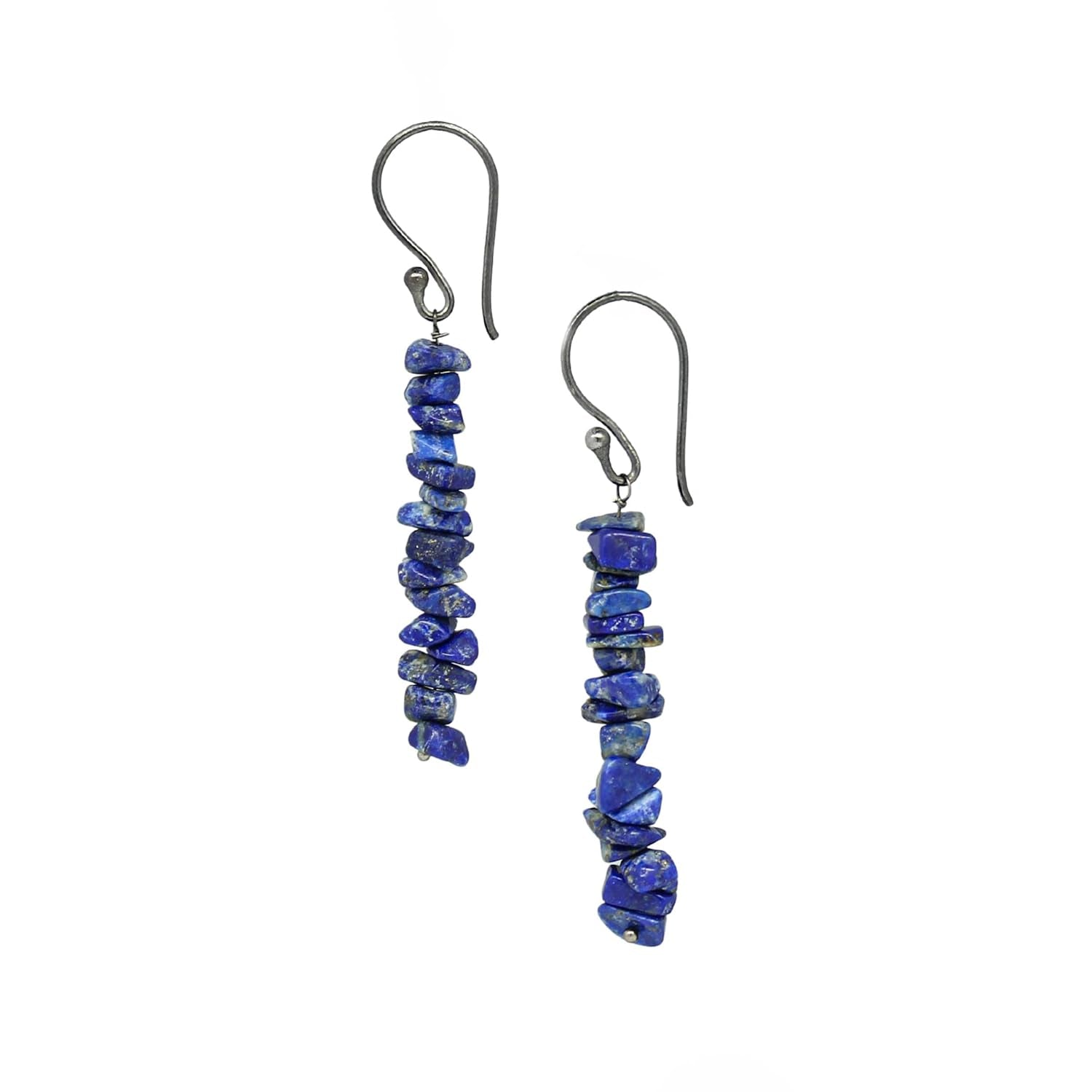 Gempires Blue Crystal Drop Dangle Earrings Lapis Lazuli Gemstone Jewelry September Birthstone Gifts Hypoallergenic Black Plated Minimalist Earrings for Women
