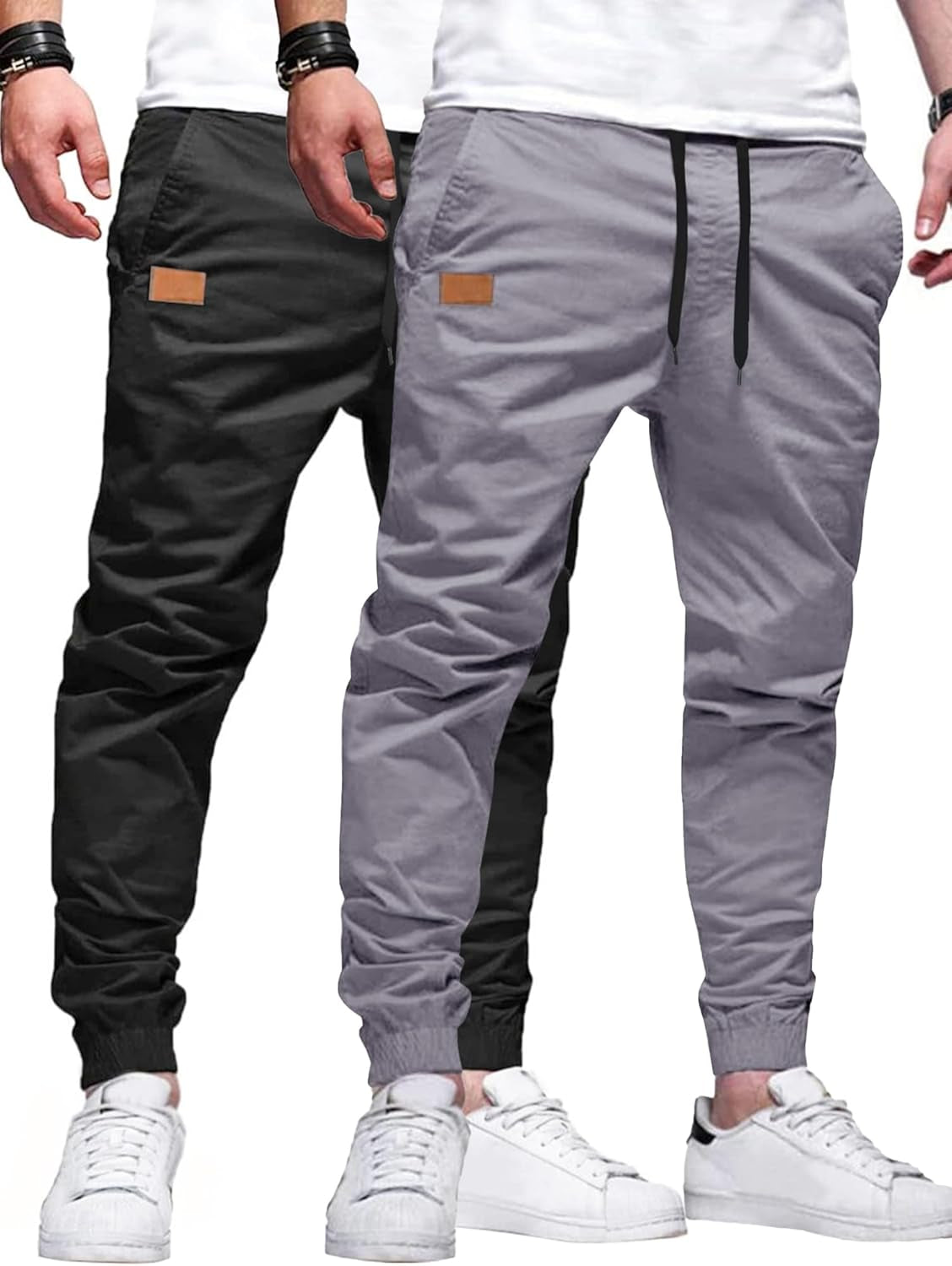 Joggers for Men Cotton Drawstring Chino Cargo Pants Hiking Outdoor Twill Track Jogger Sweatpants