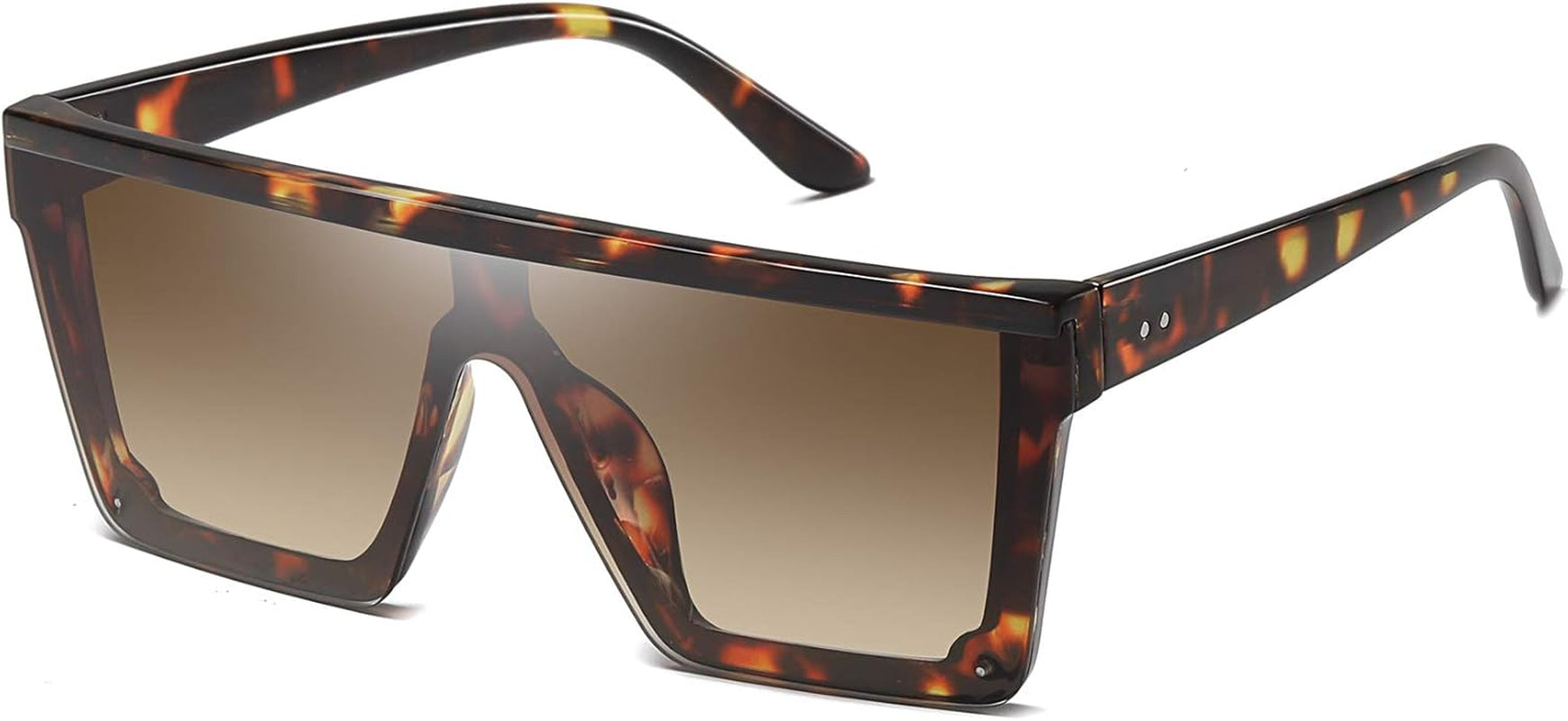 Square Sunglasses for Women Men Fashion Big Frame Flat Top Sun Glasses Mirror Lens