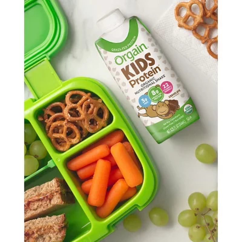 Orgain Kids 8G Protein Organic Nutritional Shake, Chocolate 8.25 Fl. Oz.,12 Pk.