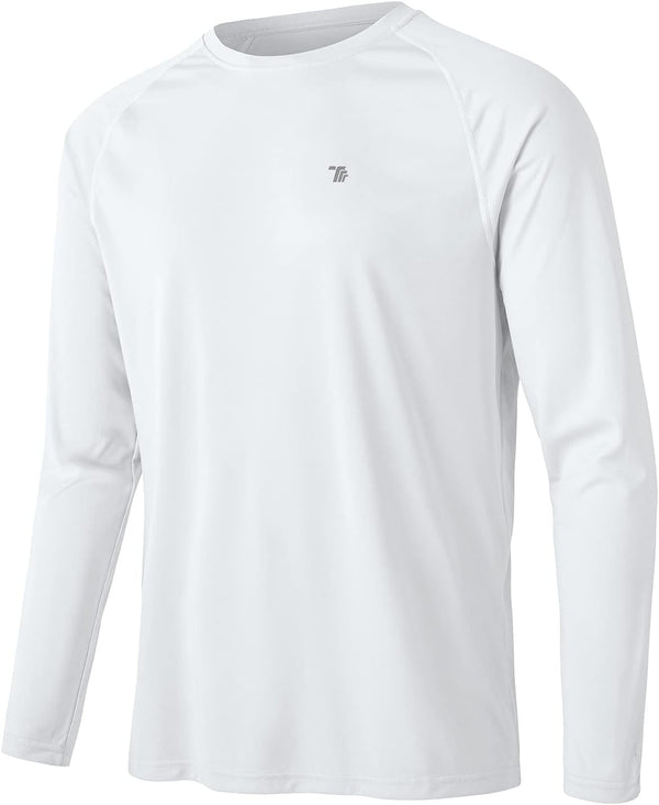 Mens Sun Protection Hiking Shirts Long Sleeve Water UPF 50+ SPF UV Shirts Lightweight Fishing Hiking Swimming