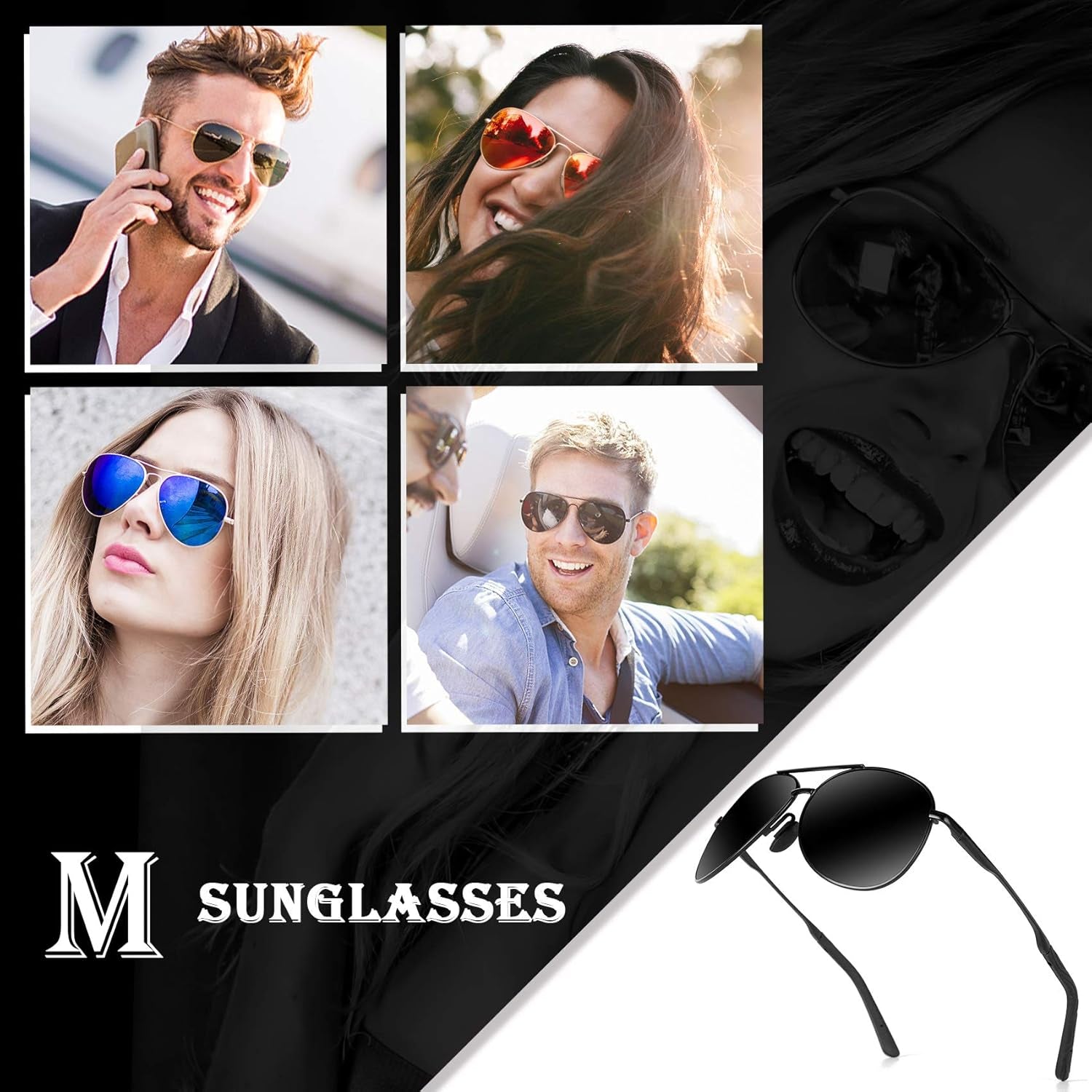 Aviator Sunglasses for Men Polarized Women UV Protection Lightweight Driving Fishing Sports Unisex Glasses MX208