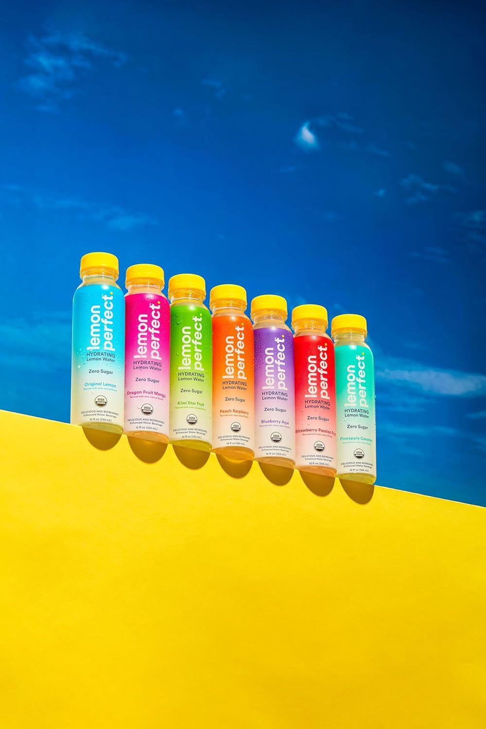 , Hydrating Organic Lemon Water, Zero Sugar, Flavored Water, Squeezed from Real Fruit, Plastic Neutral, No Artificial Ingredients, 6-Flavor Variety Pack (12Oz Bottles) 12Pk