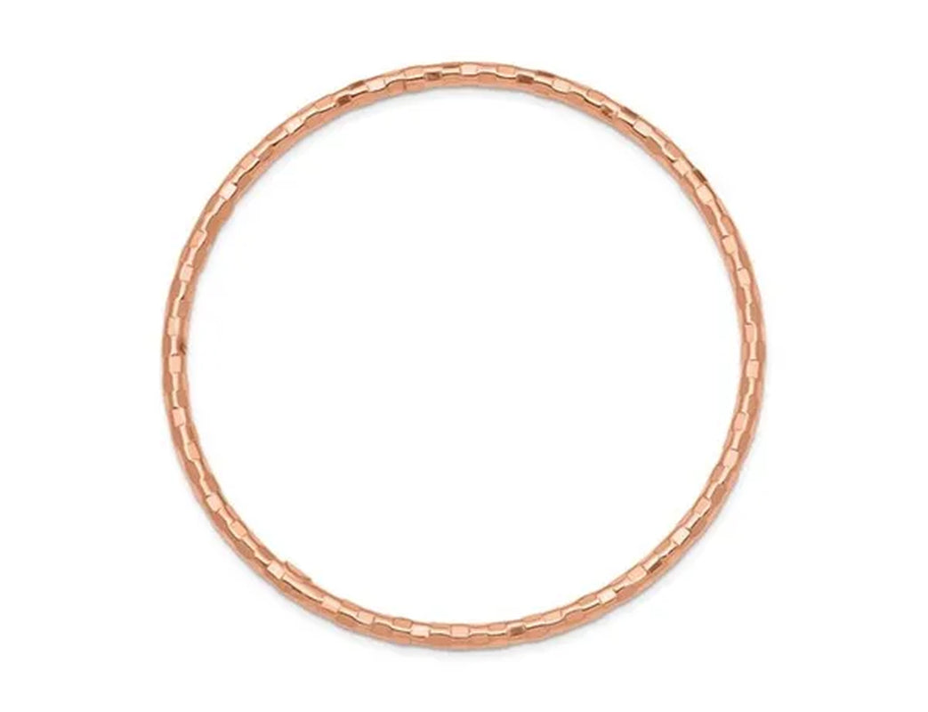 14K Rose Pink Gold Polished Slip-on Bangle Bracelet