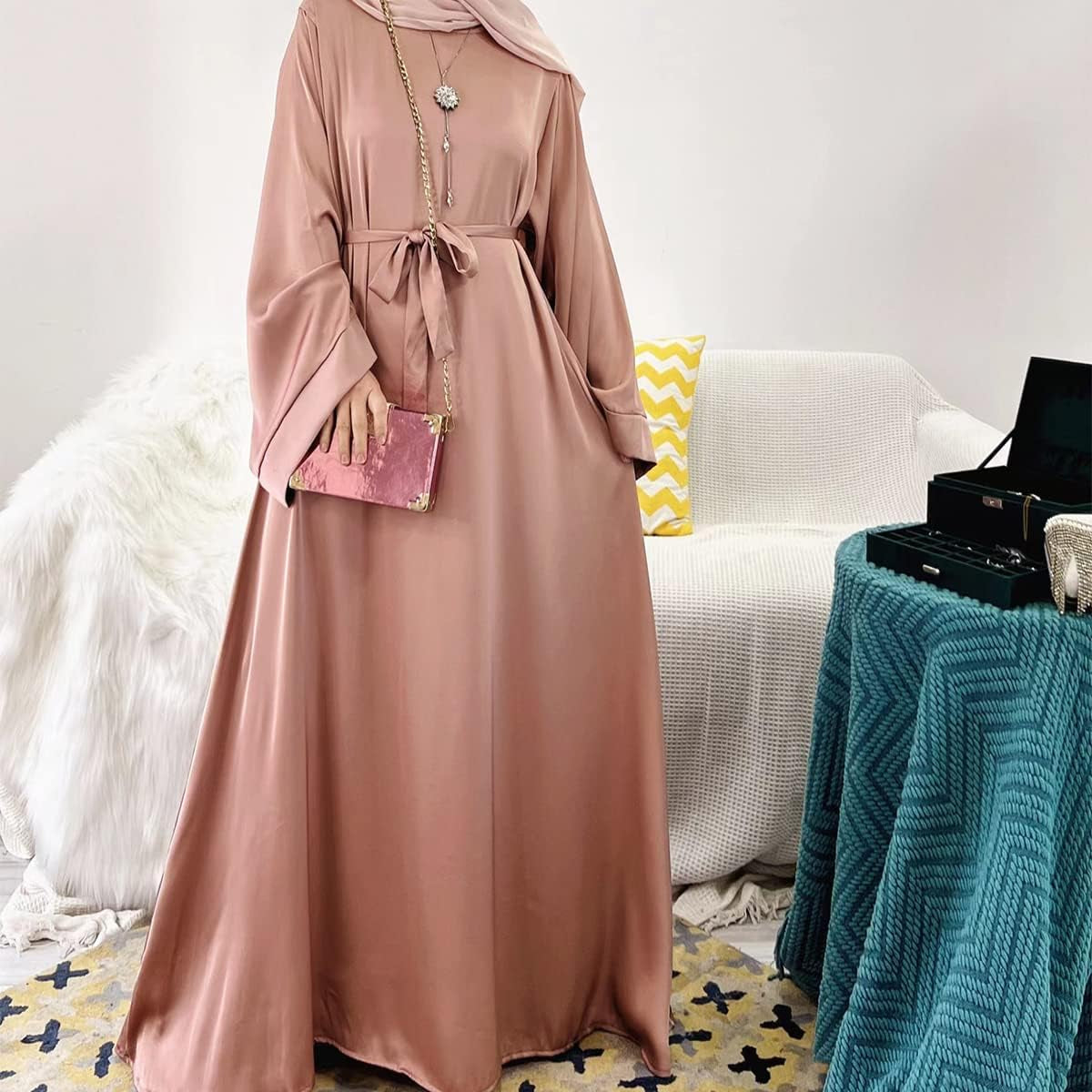 Ramadan Muslim Hijab Dress Abayas Women African Kaftan Robe
