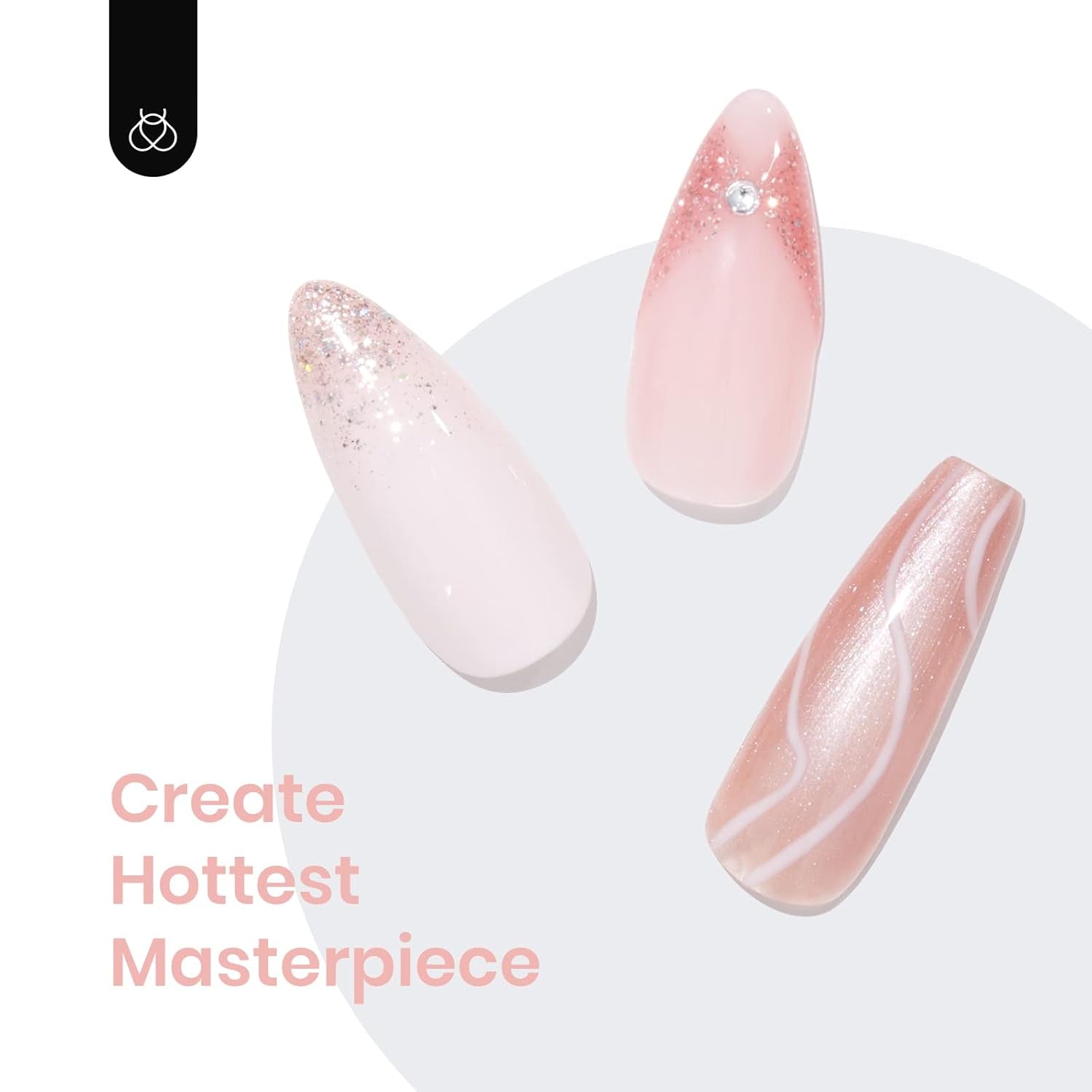 Beetles Gel Nail Polish 6 Colors, Pink Champagne Glitter Gel Nail Kit Old Money Collection Nude Pink Cream Color Soak off UV LED Nail Polish Manicure Kit for Women Girls