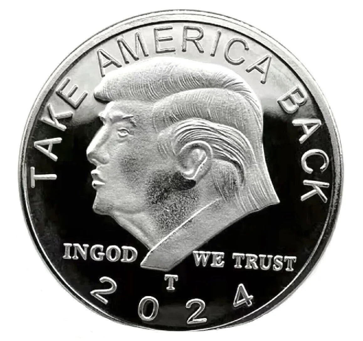 SILVER PLATED Trump 2024 TAKE AMERICA BACK! W/Display Case Masters Coins