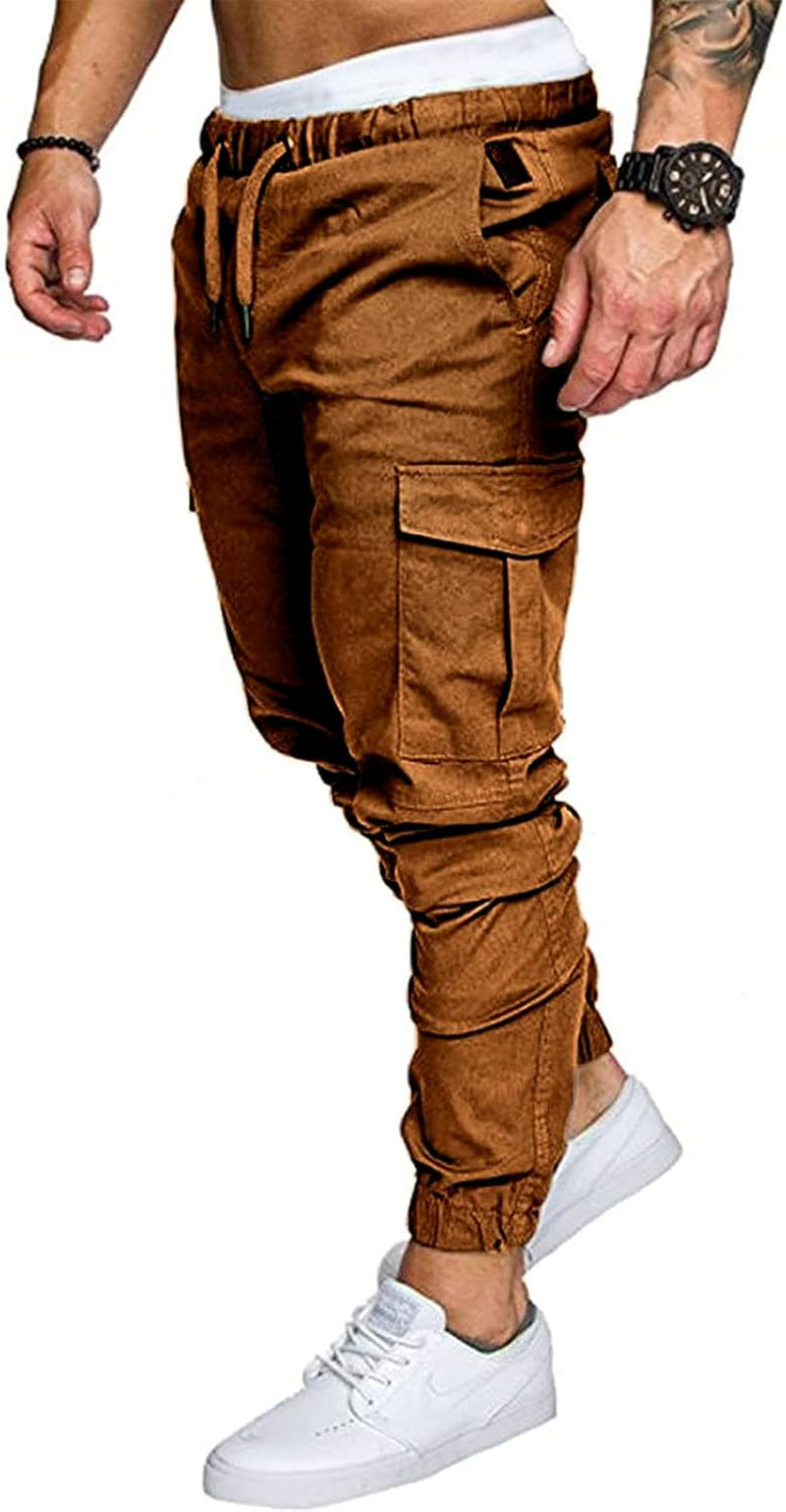 Mens Fashion Joggers Sports Pants Athletic Workout Trousers Casual Cargo Pants