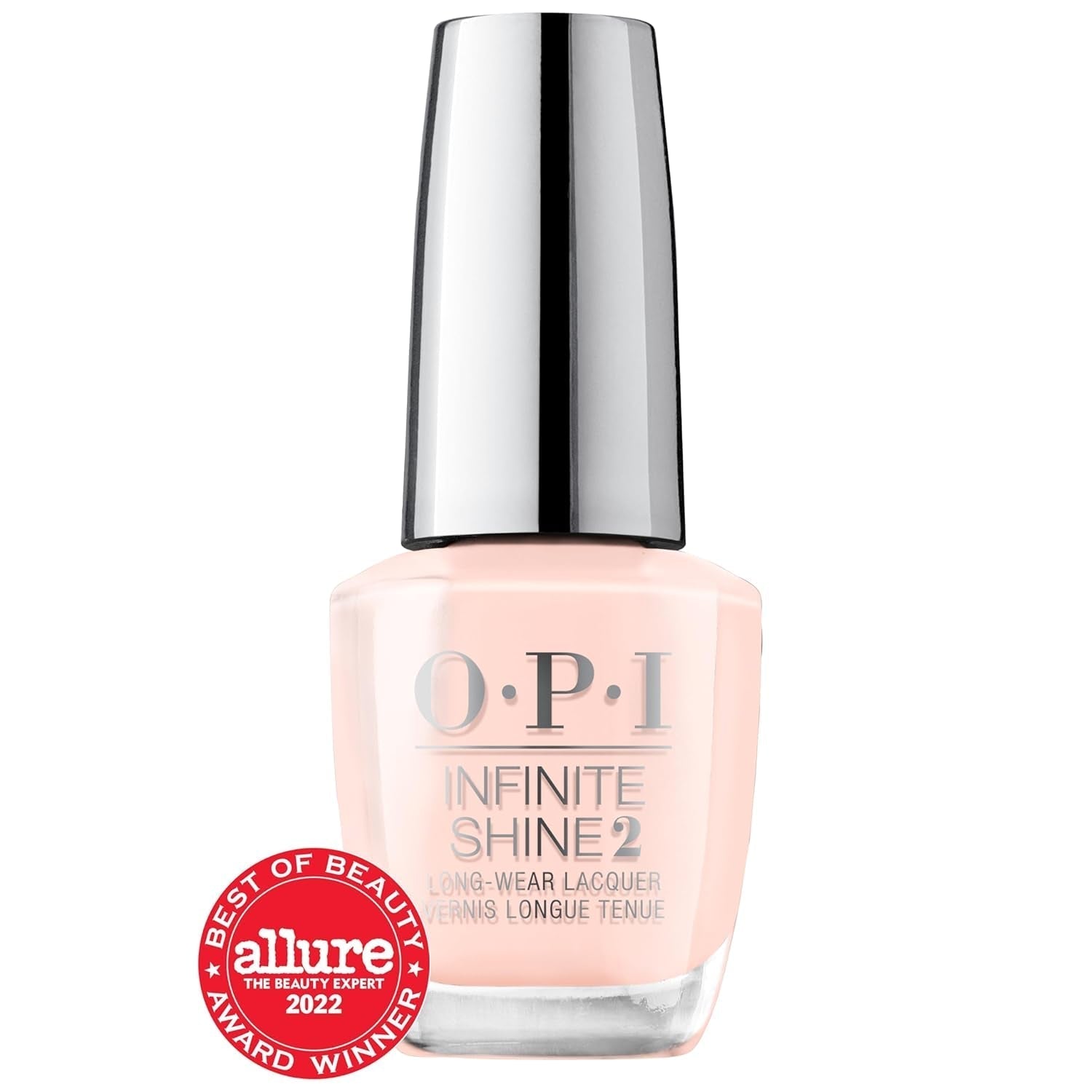OPI Infinite Shine 2 Long-Wear Nail Lacquer, Sheer Soft Hint of Pink Crème Finish Nude Nail Polish, up to 11 Days of Wear, Chip Resistant & Fast Drying Gel-Like Polish, Bubble Bath, 0.5 Fl Oz