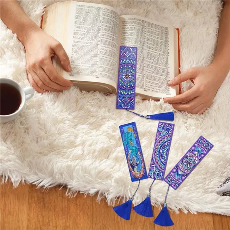 5D Diamond Bookmark Kits DIY Special Shaped Painting Bookmark with Tassel Craft Supplies