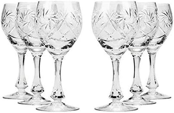 2-Oz Hand Made Vintage Russian Crystal Shot Glasses, Set of 6