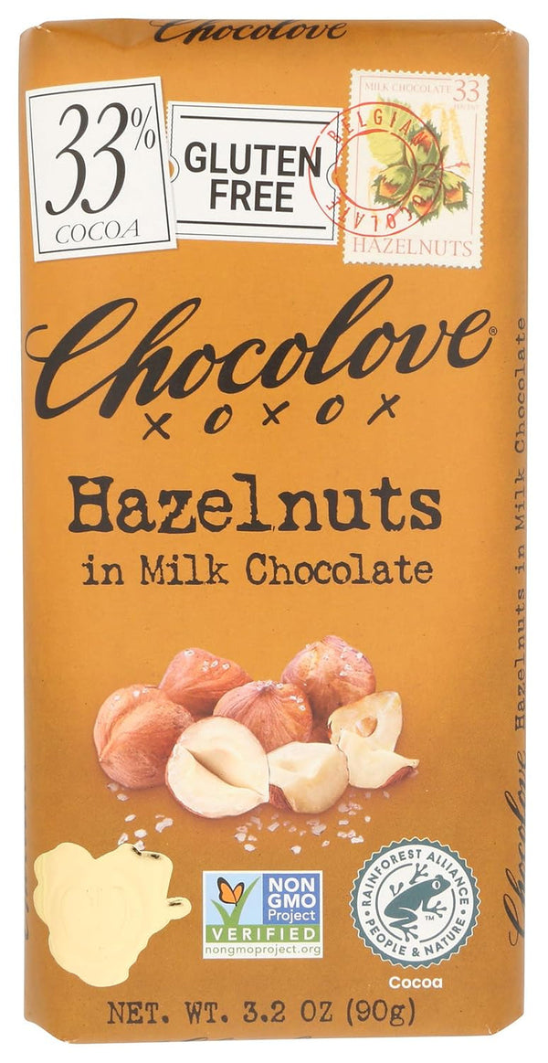 XOXO Hazelnuts in Milk Chocolate Bar - 3.2 Oz Bar