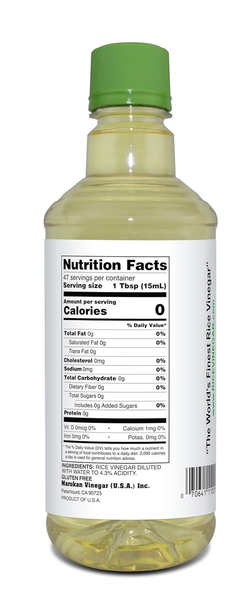 Genuine Brewed Rice Vinegar, 24 Ounce Plastic PET Bottle