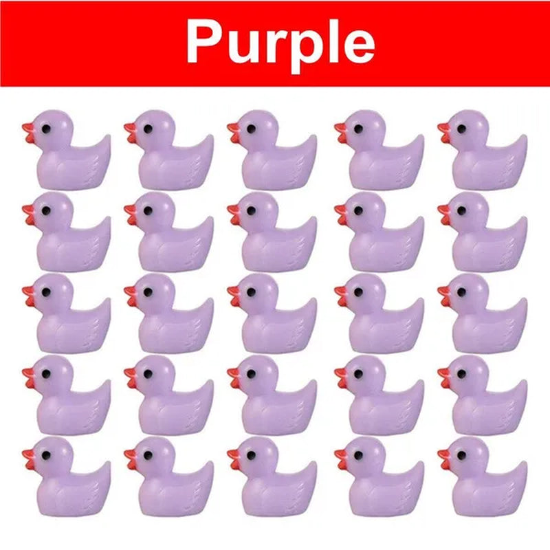 100/50/25/5PCS Cute Resin Mini Ducks Miniature Farm Artificial Animals Figures Ornament Tiny Duck for Home Fairy Garden Micro Landscape Potted Decor