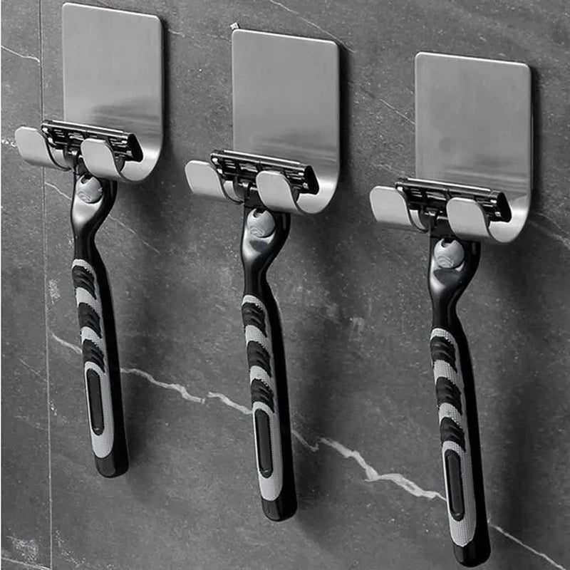 304 Stainless Steel Razor Holder Men Shaving Shaver Razor Stand Shelf Shaving Razor Storage Rack Bathroom Hook Organizer