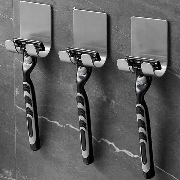 304 Stainless Steel Razor Holder Men Shaving Shaver Razor Stand Shelf Shaving Razor Storage Rack Bathroom Hook Organizer