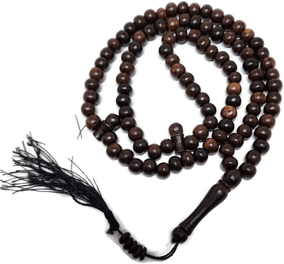 Muslim Rosary Prayer Beads Tamarind Wood AMN-367 Islam Tasbeeh Tasbih 99 (8 Mm.) Misbaha Eid Ramadan Gift