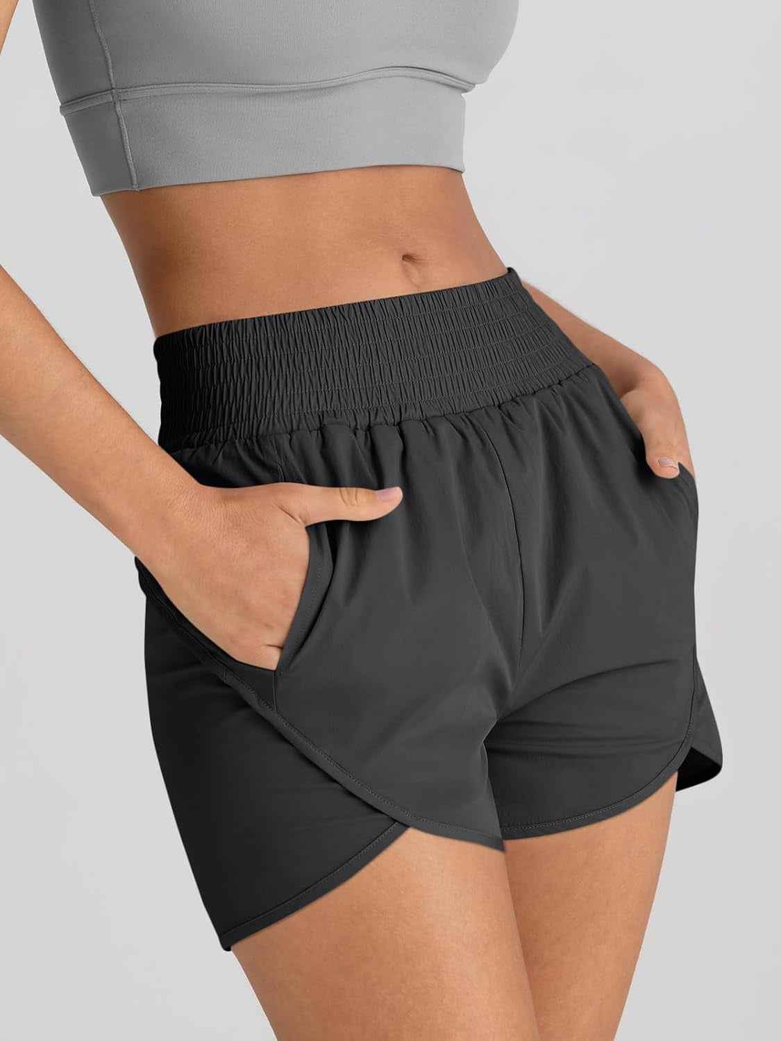 Womens Athletic Shorts High Waisted Running Shorts Gym Workout Shorts Casual Comfy Sport Shorts with Pockets 2025