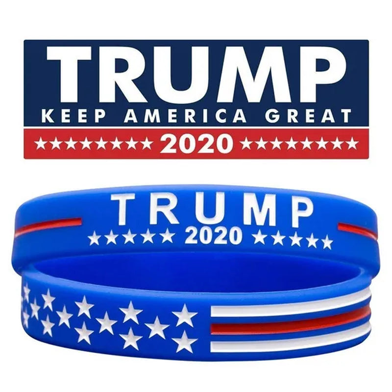 1 Pcs Hot Donald Trump Keep America Great TRUMP 2020 USA Election Silicone Bracelet with Wrist Band