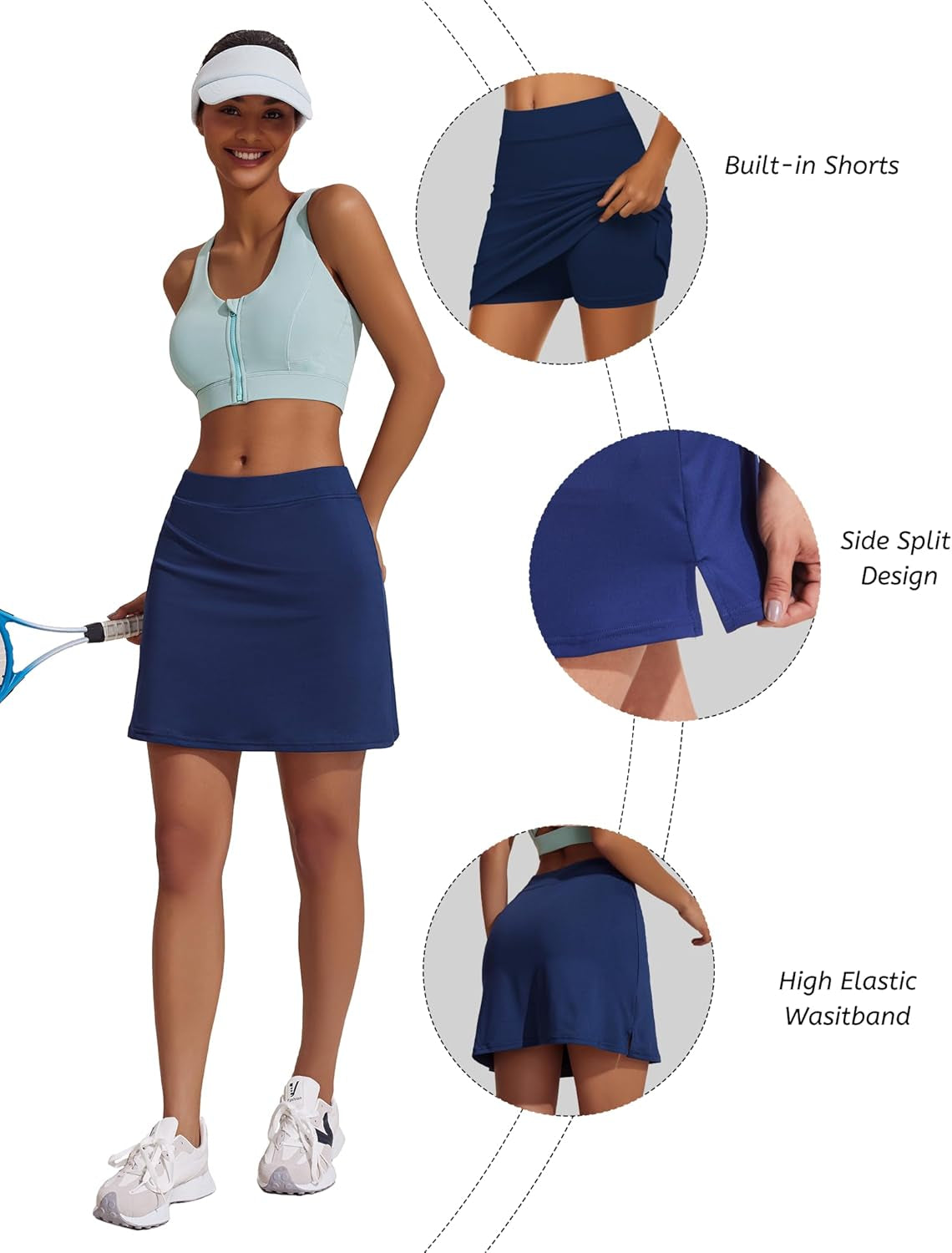 Women'S Active Performance Skort Lightweight Skirt for Running Tennis Golf Workout Sports