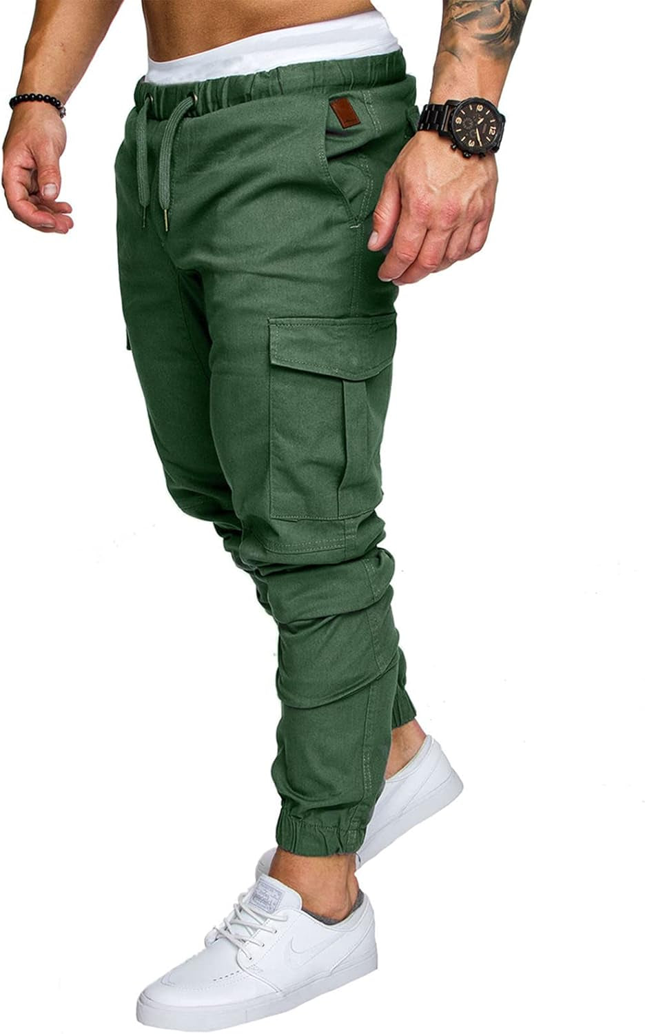 Mens Fashion Joggers Sports Pants Athletic Workout Trousers Casual Cargo Pants