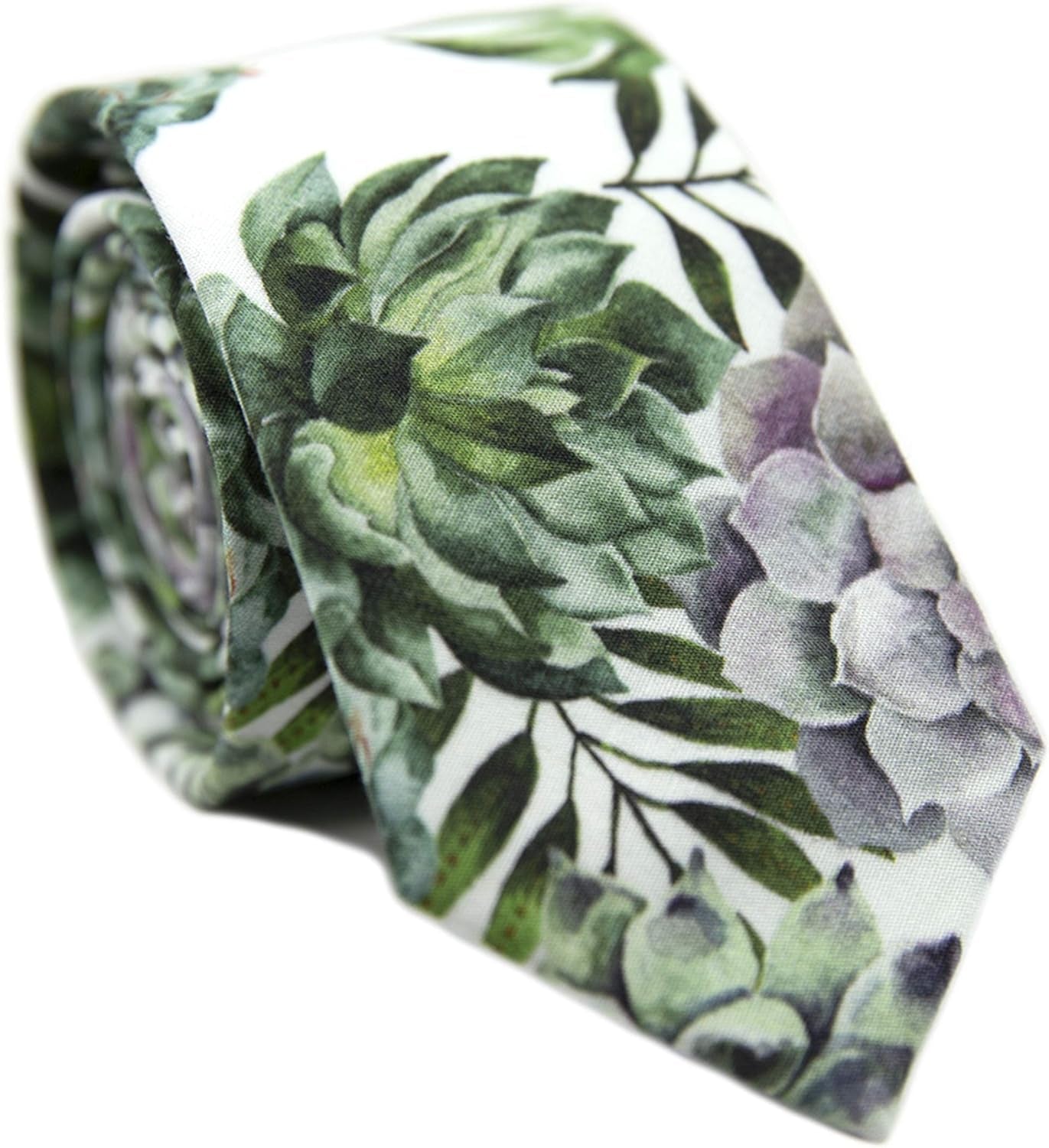 Men'S Skinny Tie Floral Print Cotton Necktie, Great for Weddings, Groom, Groomsmen, Missions, Dances, Gifts.