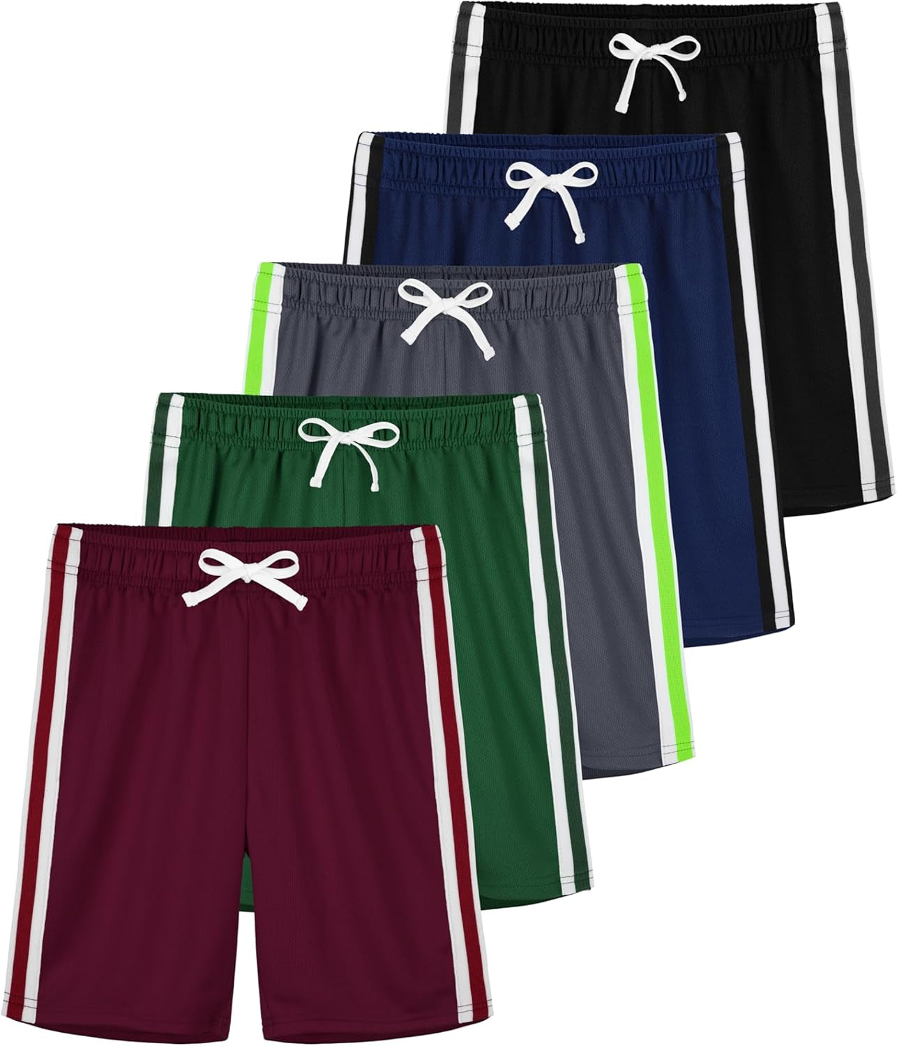 5 Pack Boys Shorts Boys Athletic Basketball Mesh Kids Soccer Gym Shorts Clothes Quick Dry Active Sports Shorts