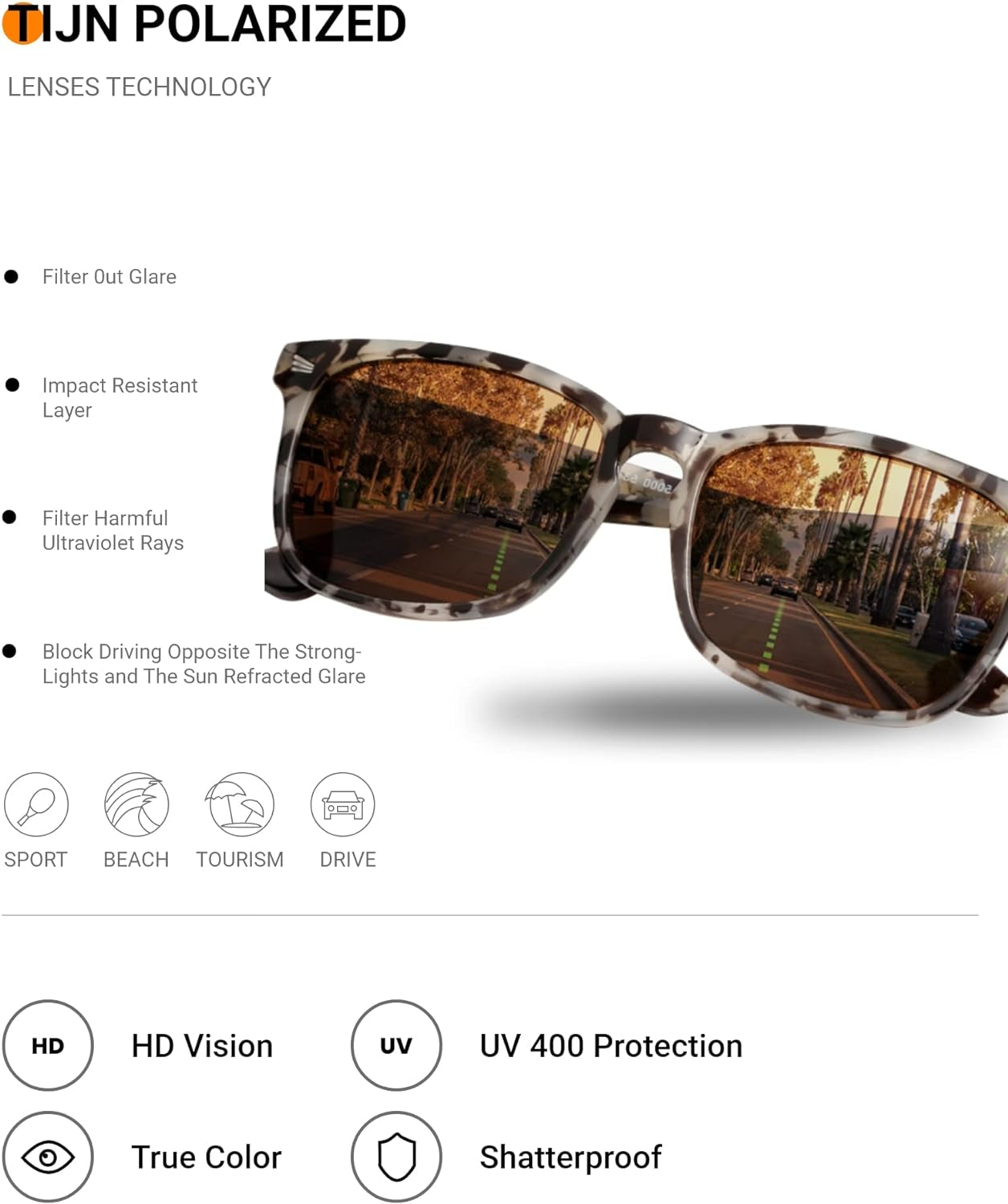 Polarized Sunglasses for Women Men Classic Trendy Stylish Sun Glasses 100% UV Protection