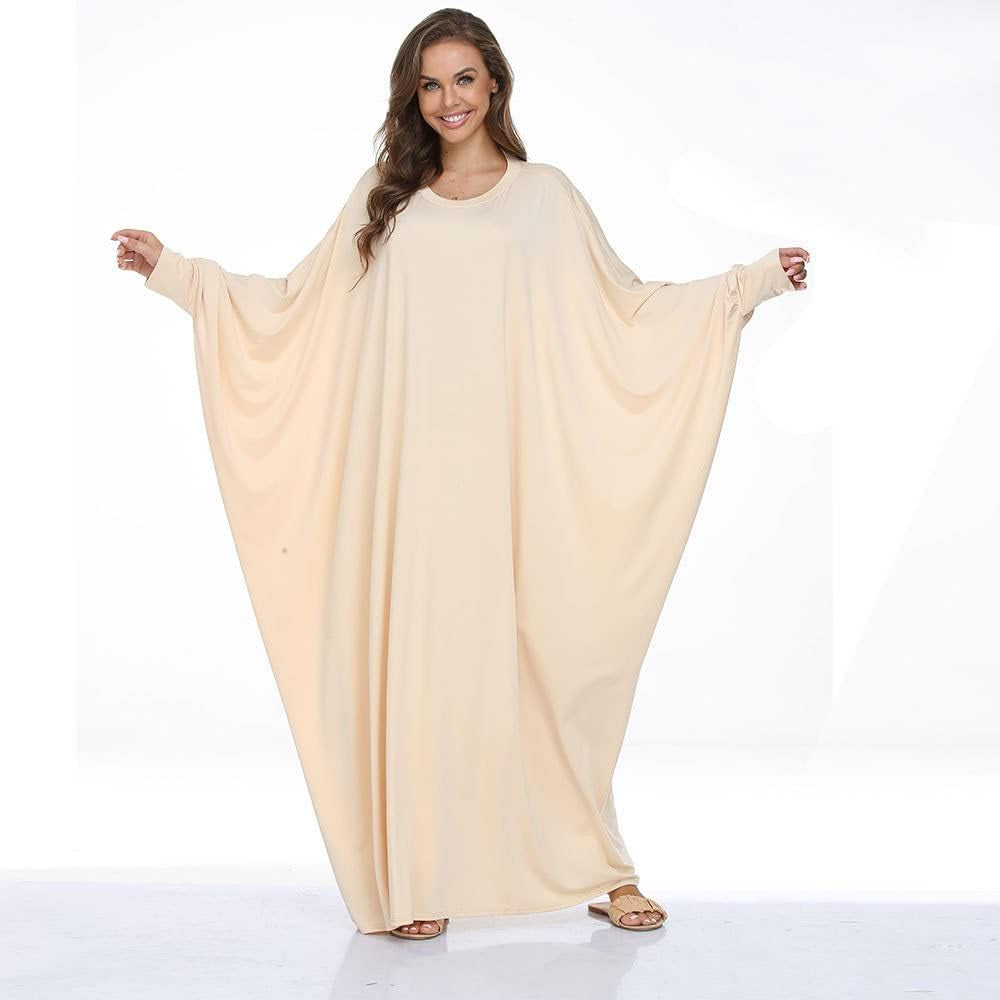 Women Soft Muslim Prayer Dress Abaya Islamic Ramadan Full of Elasticity Garment Dubai Robe