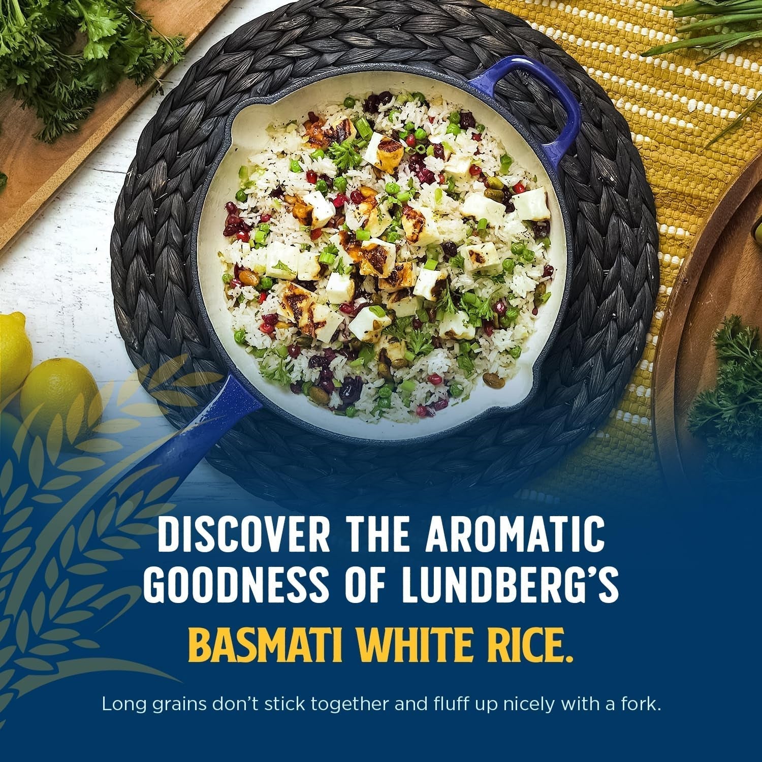 Basmati Rice, Organic Long Grain White Rice - Non-Sticky, Fluffy, Nutty, Aromatic Rice, Vegan Food, Healthy Meals, Gluten-Free Rice Grown in California, 25 Lbs