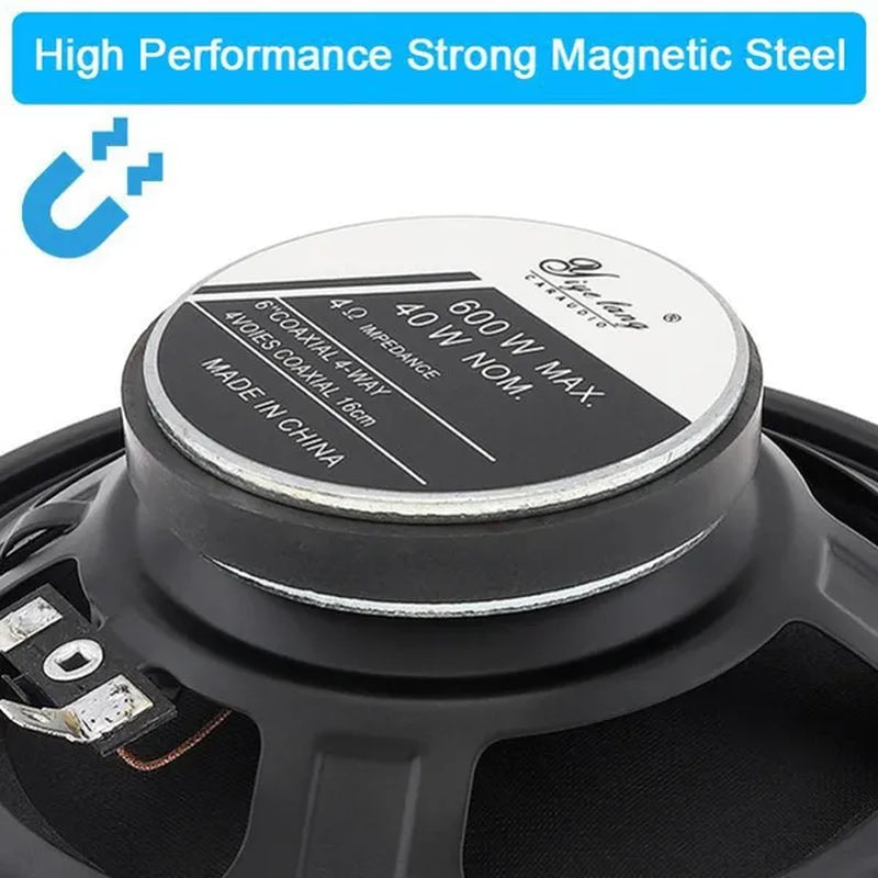 2Pcs 6 Inch 600W Full Range Frequency Car Audio Speaker Modified Heavy Mid-Bass Ultra-Thin Speaker Non-Destructive Installation