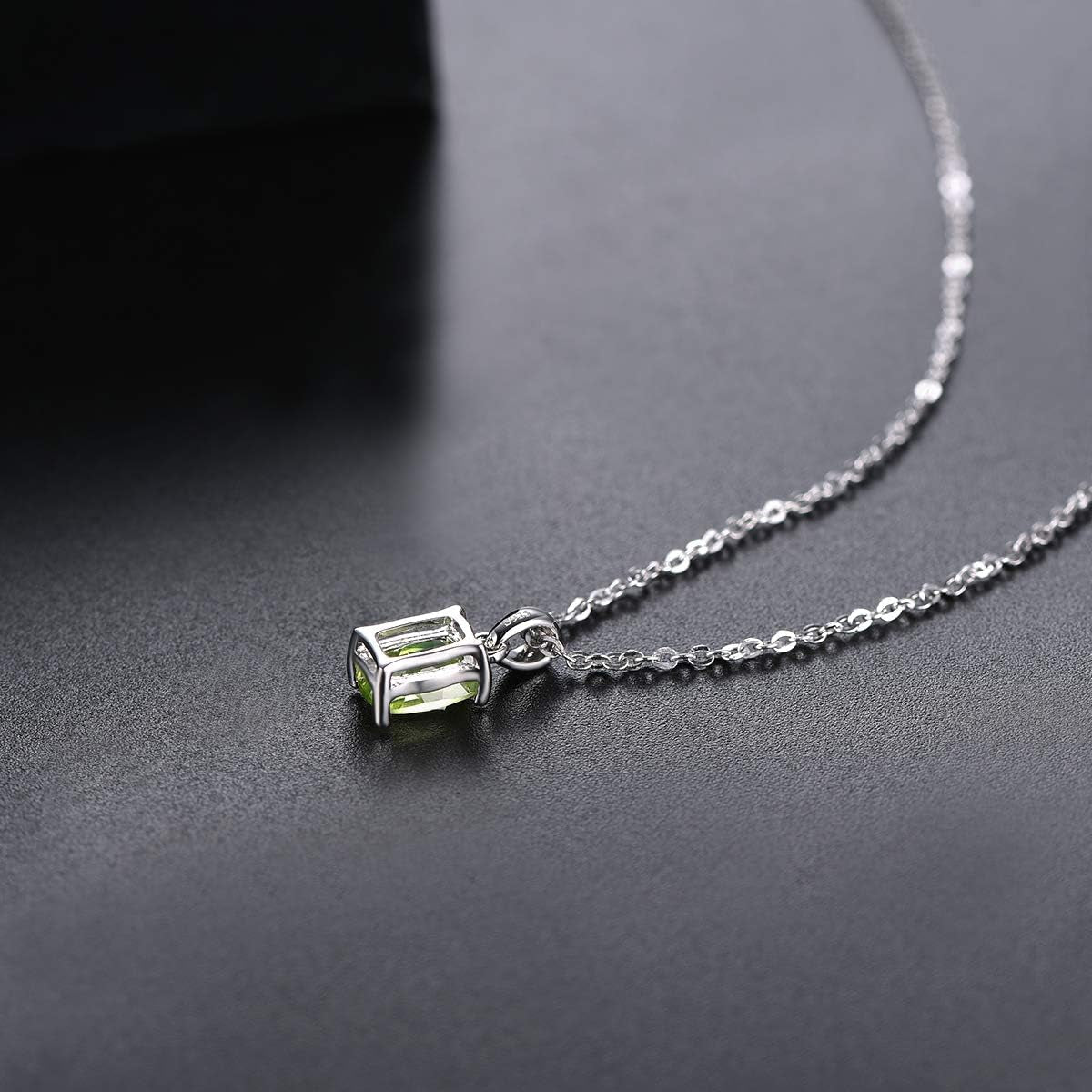 Women Pendant Necklace Sterling Silver Solid 925 Setting Cushion Cut 7X5Mm Natural Gemstone Birthstone Pendants Rhodium Plated Classic Fine Jewelry for Her