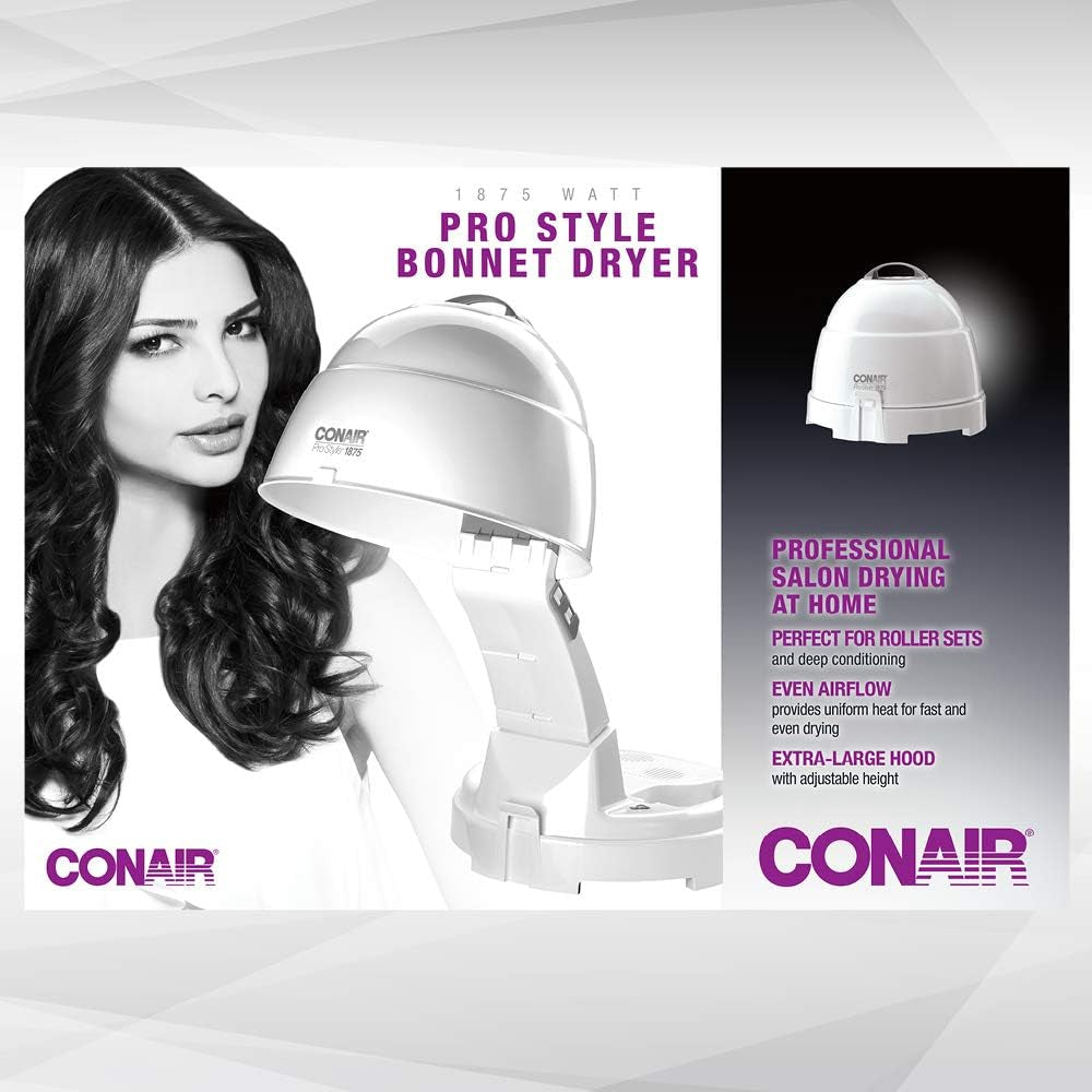 Bonnet Hair Dryer, 1875W Pro Style Bonnet Ionic Hair Dryer