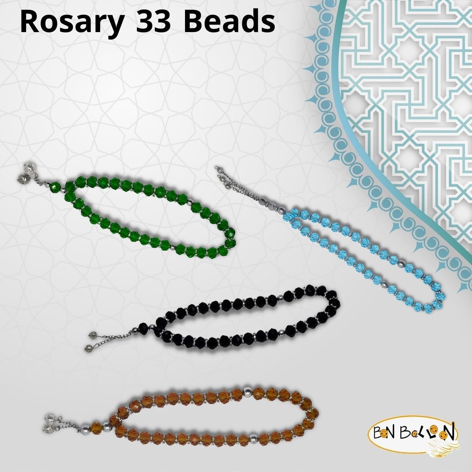 Lot 10 Crystal Tasbeeh Sebha Tasbih Sibha Subha Rosary Masbaha Muslim Islamic Islam Worry Bead Prayer Beads 33 Handmade Salah Salat Namaz Allah Muhammad Zikr Dhikr Thikr Random Assortment